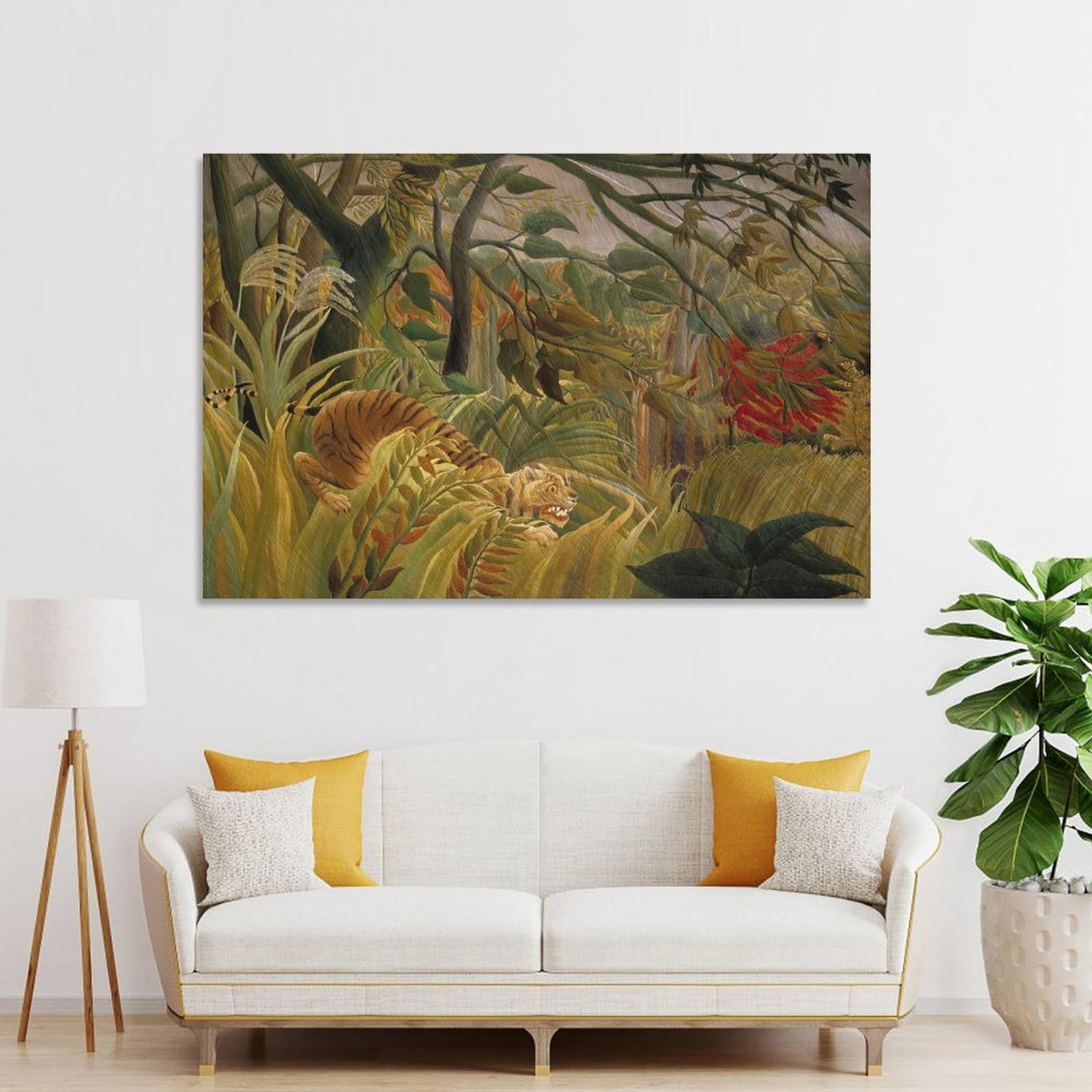 Amazon.co.jp: Henri Rousseauアンリ・ルソー 《熱帯嵐のなかのトラ