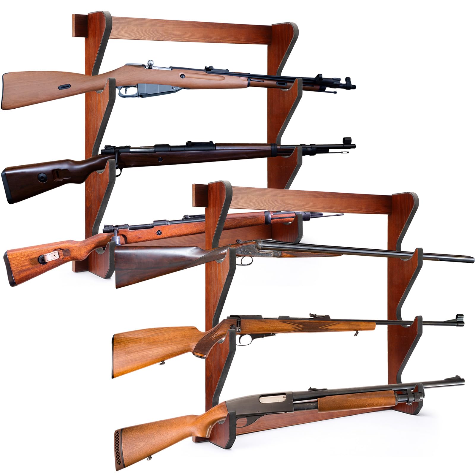 Amazon.co.jp: RattanView 銃ラック 木製ディスプレイライフルラック