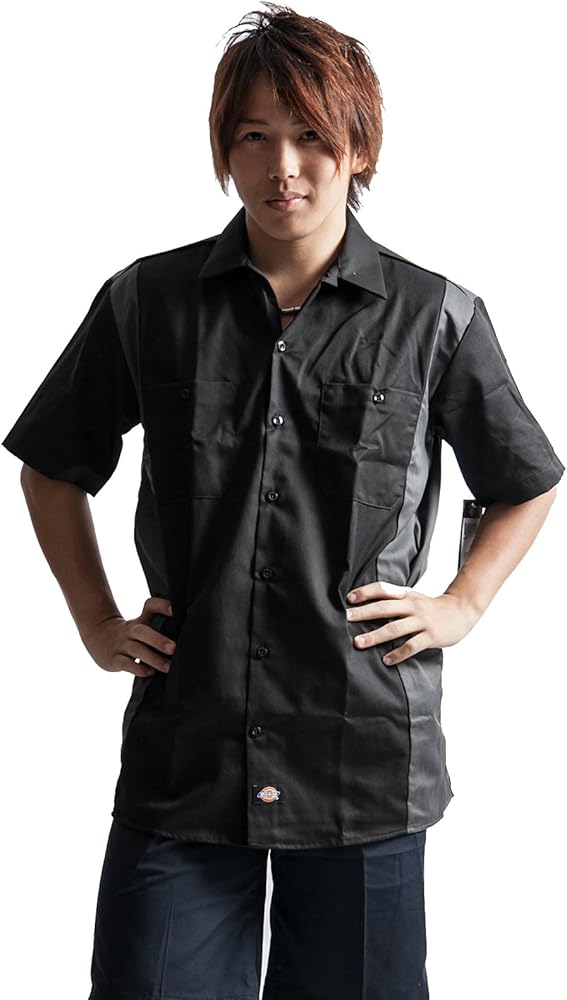 Amazon.co.jp: [ディッキーズ] メンズ 半袖 ボーリングシャツ