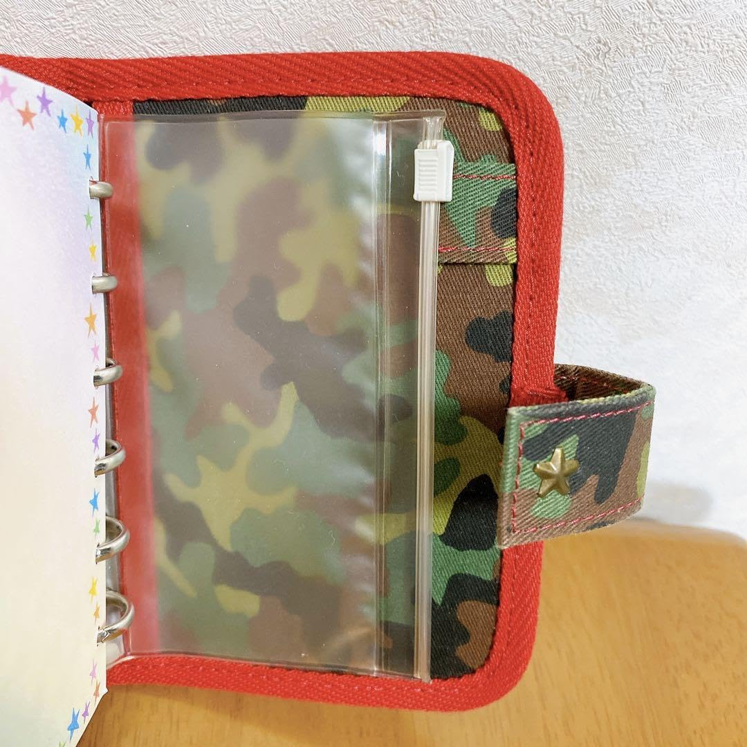 Amazon | 平成レトロ 手帳カバー シール帳 バインダー デニム 迷彩柄