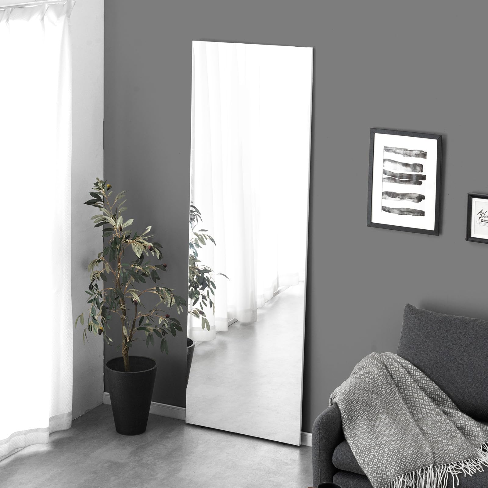 Amazon.co.jp: タンスのゲン 割れない全身鏡 幅50×高さ180 フレーム