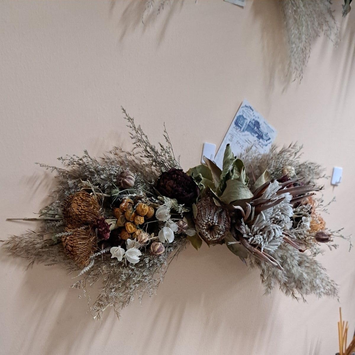 Amazon.co.jp: ドライフラワースワッグ 横長スワッグ ガーランド