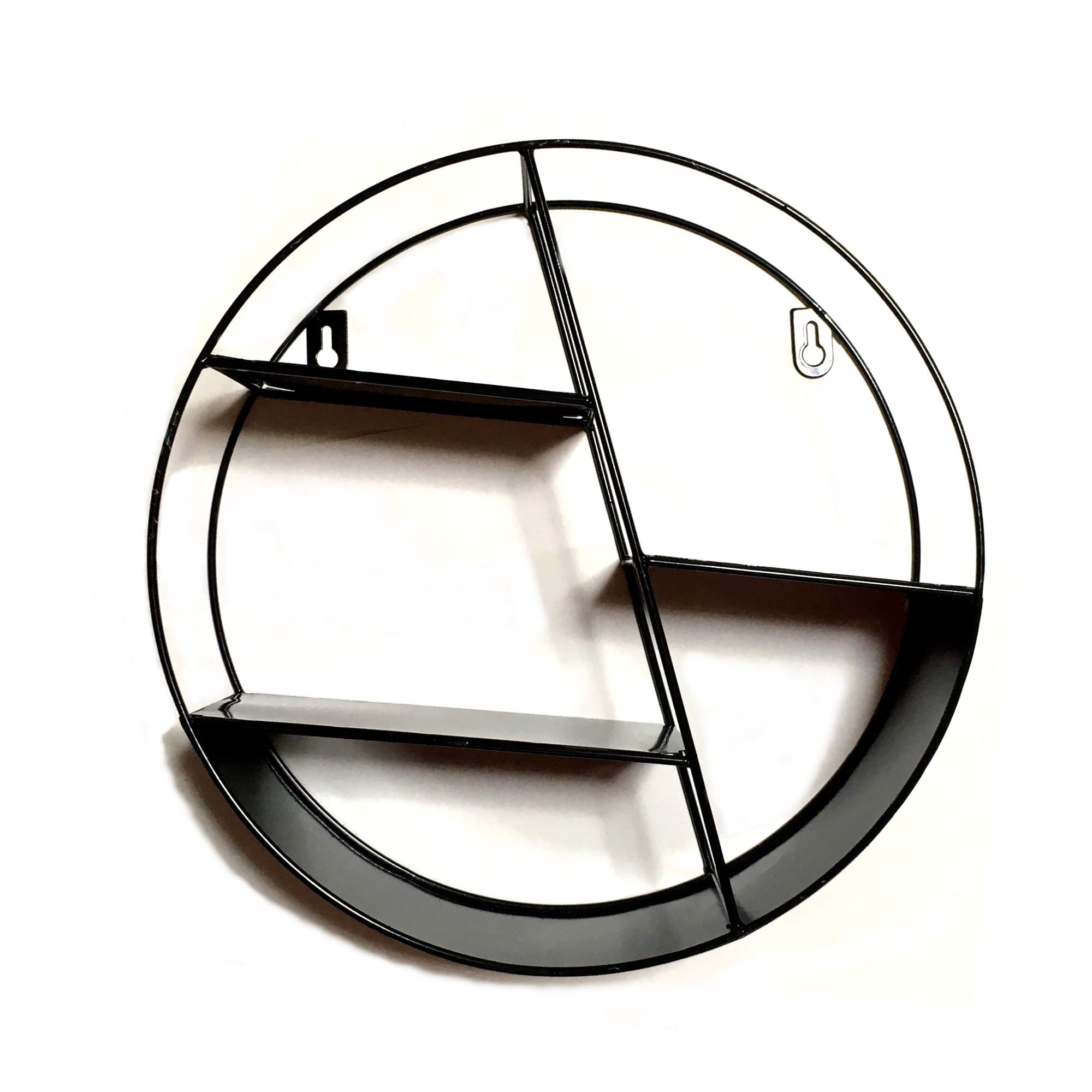 Amazon｜ウォールシェルフ 円形 スチールラック 三段 壁かけ 収納