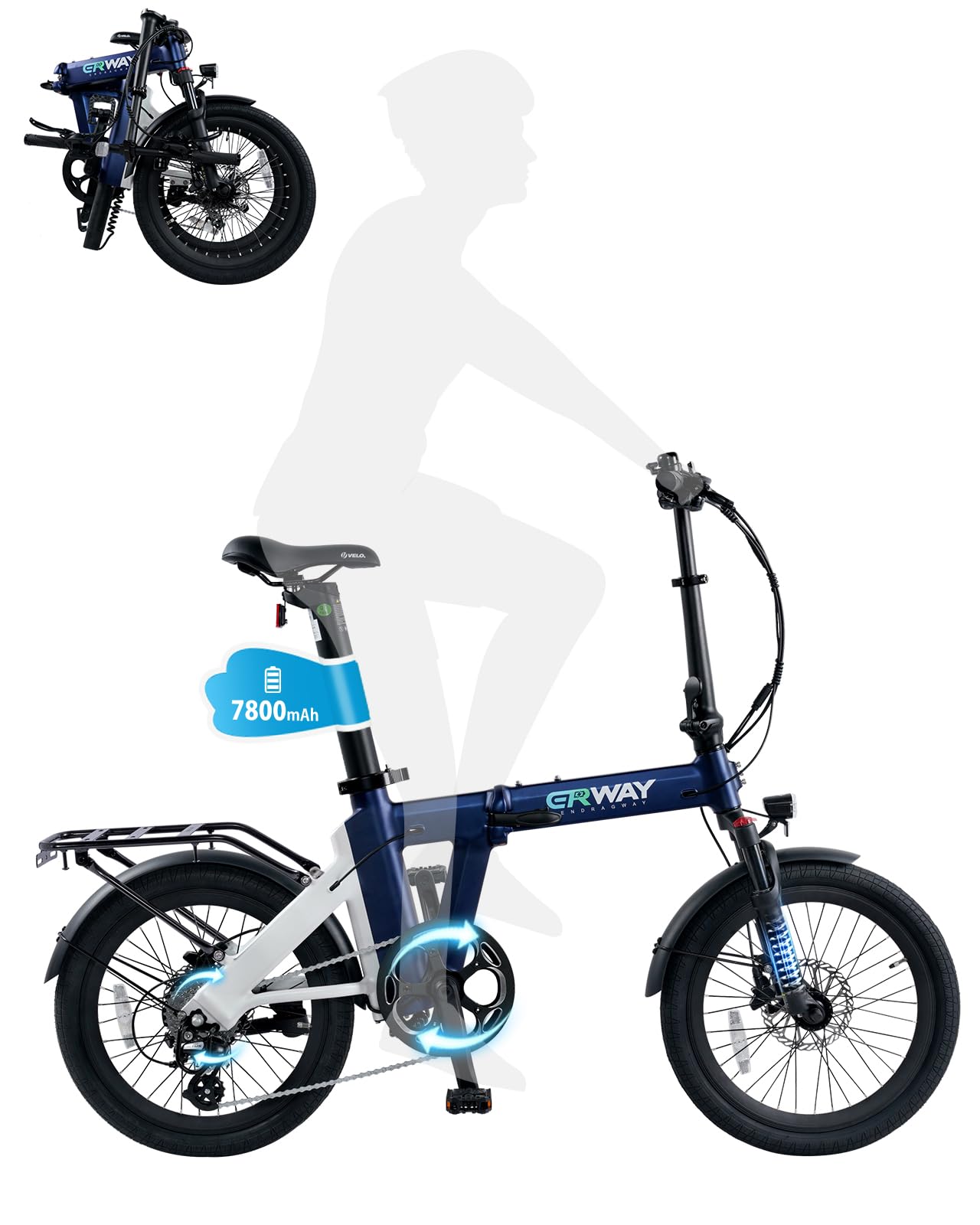 Amazon | ERWAY 電動自転車 折りたたみ 20インチ 電動アシスト自転車