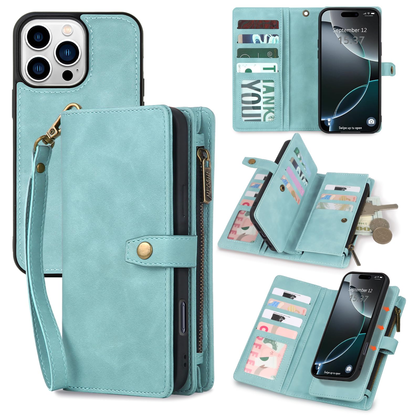 Amazon.com: TwoHead Wallet Case Compatible with iPhone 16 Pro Max