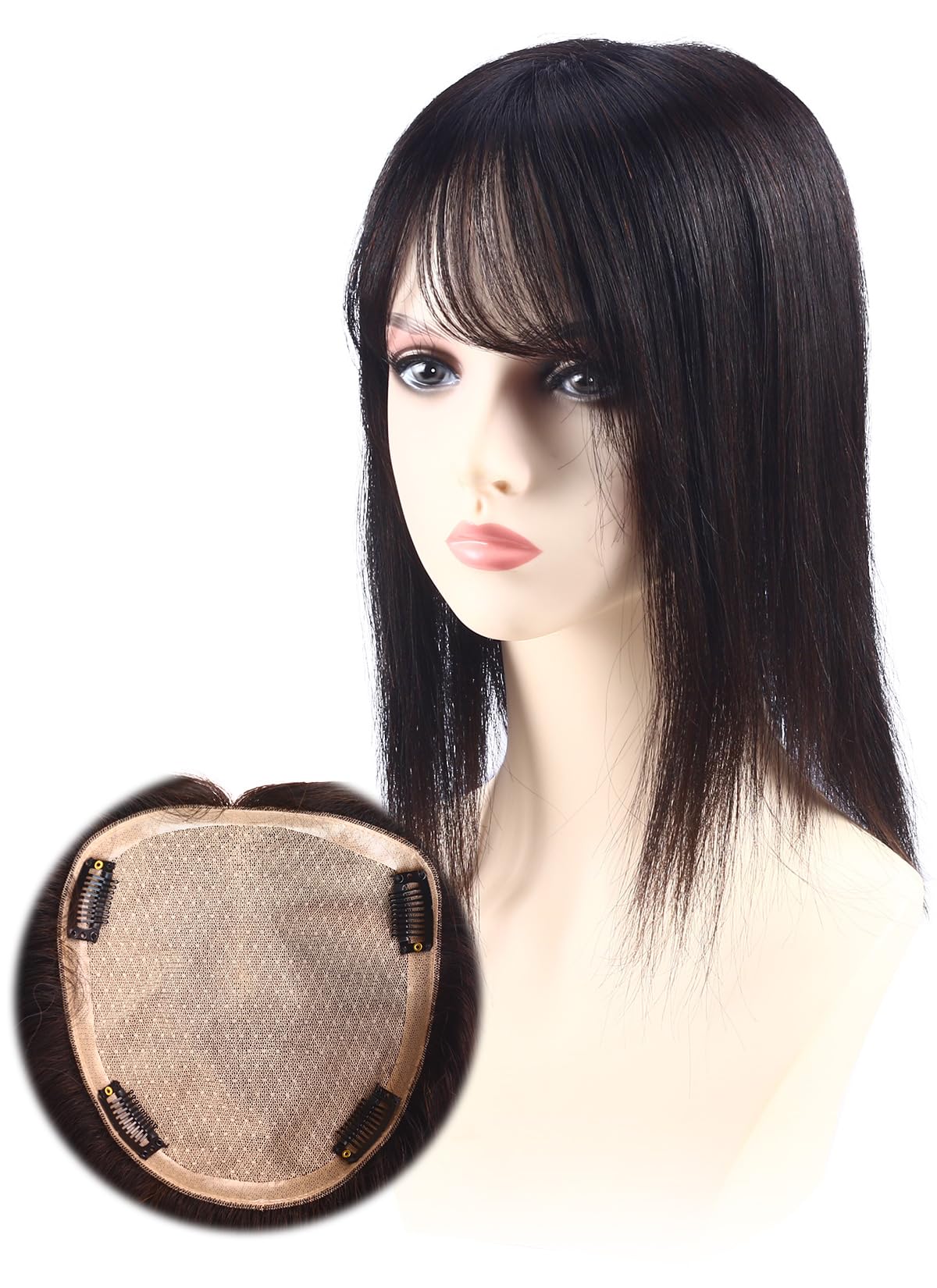 Amazon.co.jp: HIYE 部分ウィッグ 人毛100% 総手植え 広範囲 リアル