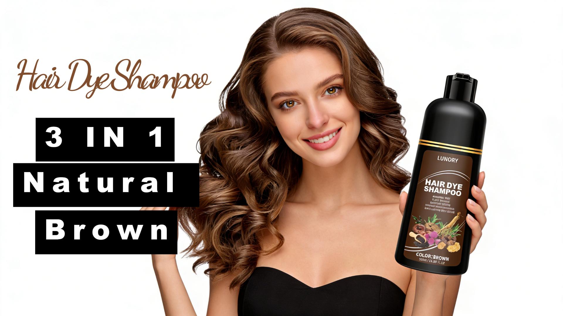 Amazon.com: Lunory Brown Hair Dye Shampoo for 100% Gray Coverage