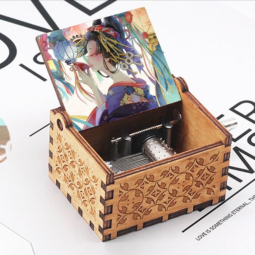 Amazon | オルゴール 音楽ボックス 和服 美人 花魁 和風柄 木製