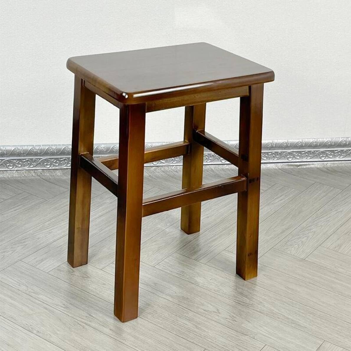 Amazon.co.jp: THLD 木製 スツール 円形 アンティーク調 横長 腰かけ