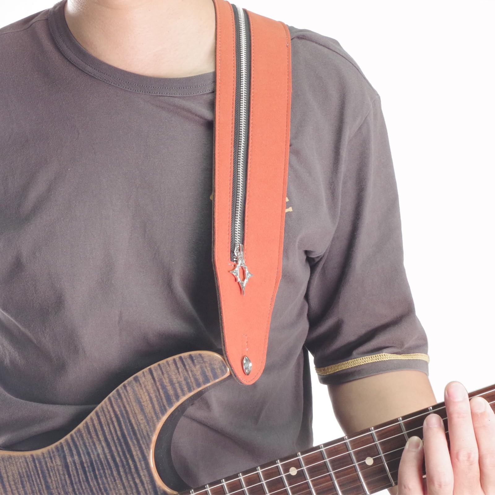 Amazon.co.jp: ギターストラップ レザー 幅広 7cm エレキ ベース用