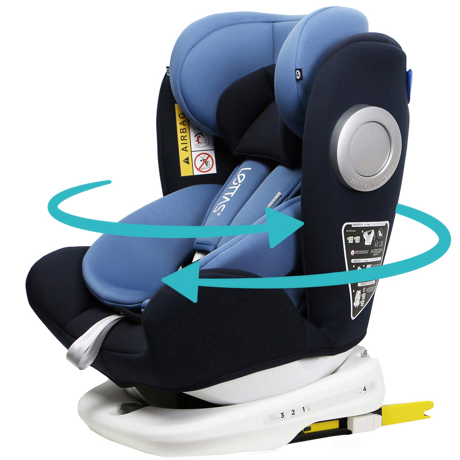 Amazon | LETTAS チャイルドシート 360° 回転式 0か月~12歳頃(0~36kg