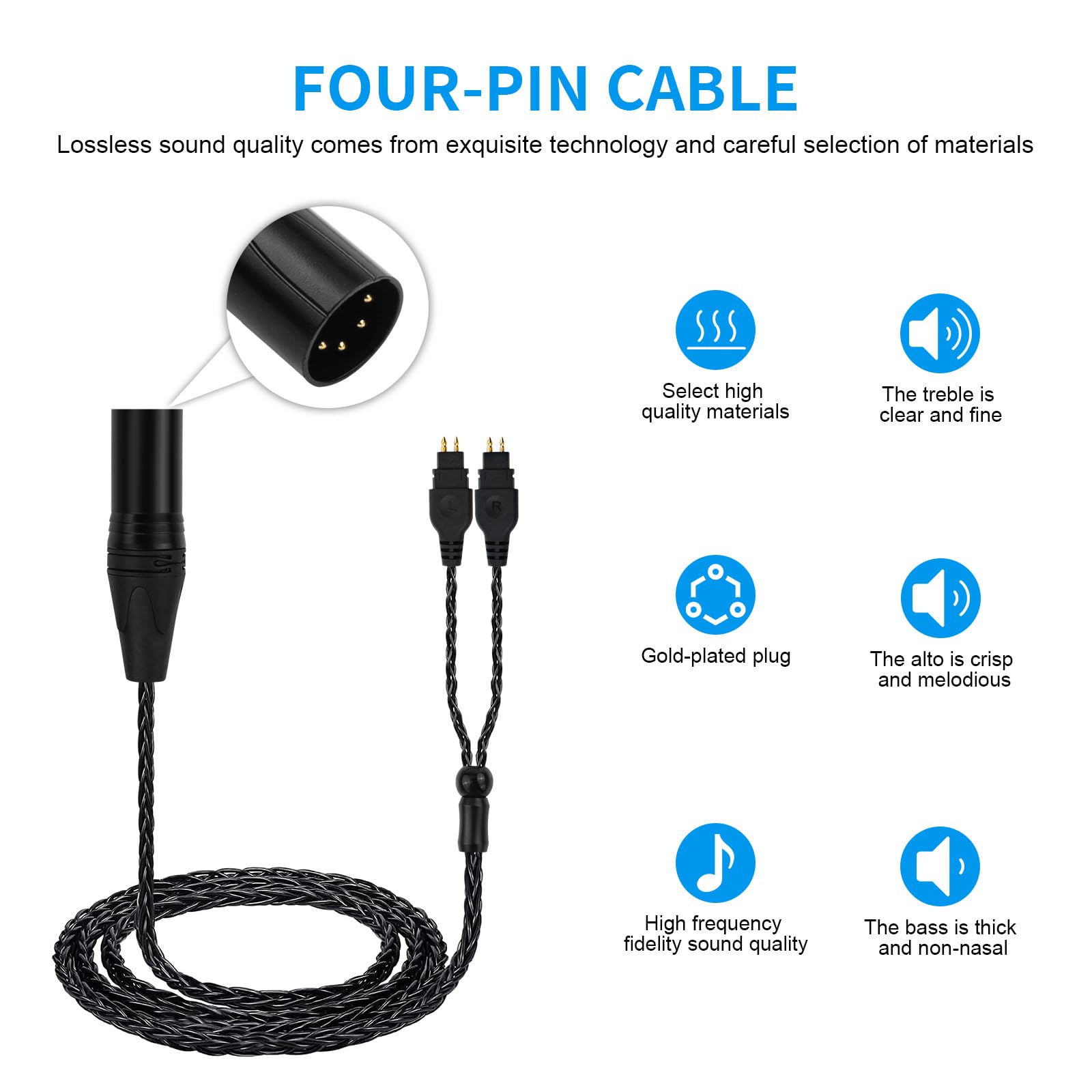 Amazon | Toxaoii 4ピン XLR バランス交換用コード ゼンハイザー HD6XX