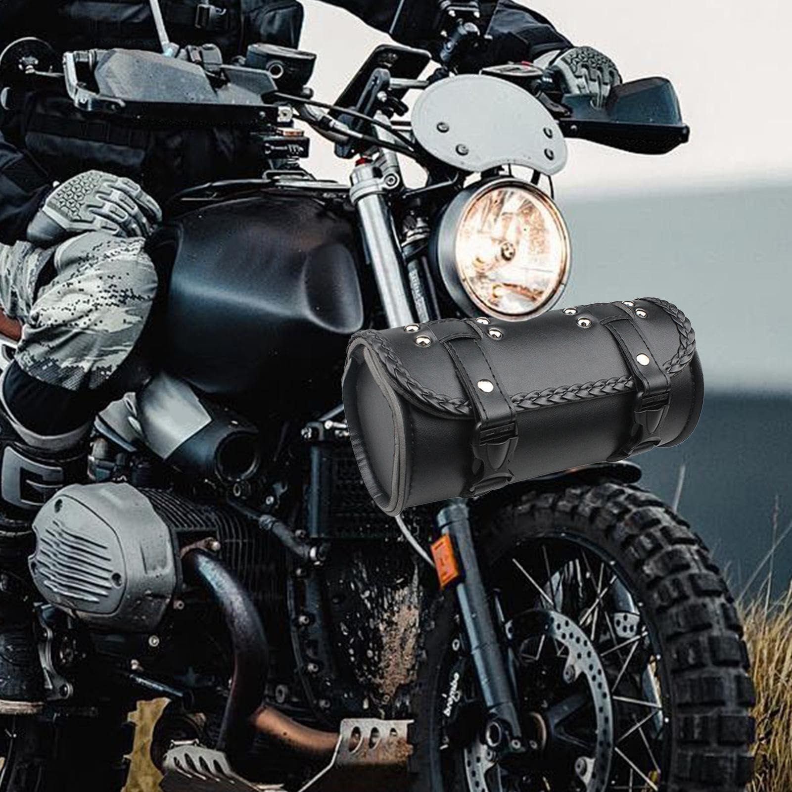 Amazon | 防水ツールバッグ PUレザー製バイク保管庫 ヴィンテージ