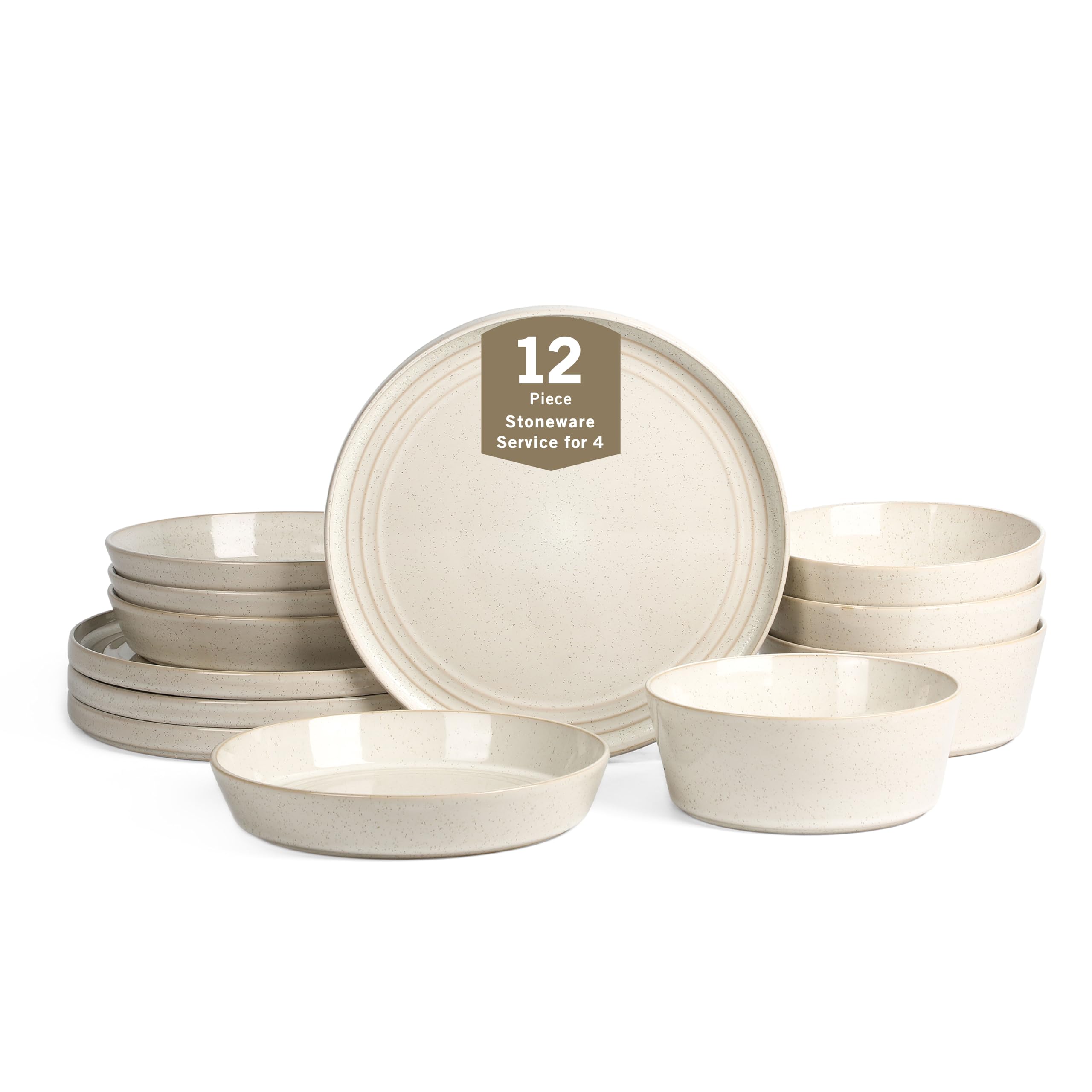 Amazon.com: Stone Lain Claire 12-Piece Dinnerware Set Stoneware