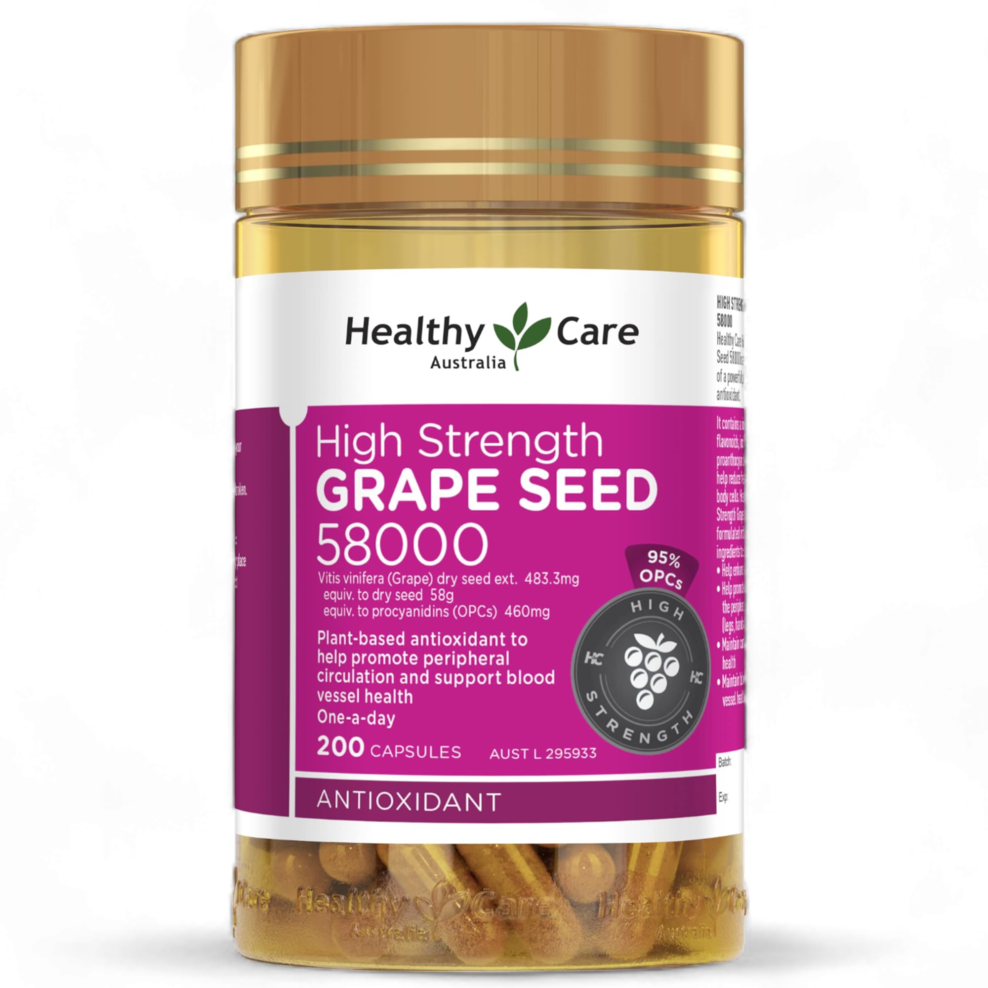 Amazon.com: Healthy Care Grape Seed 58000 200 Capsules : Health