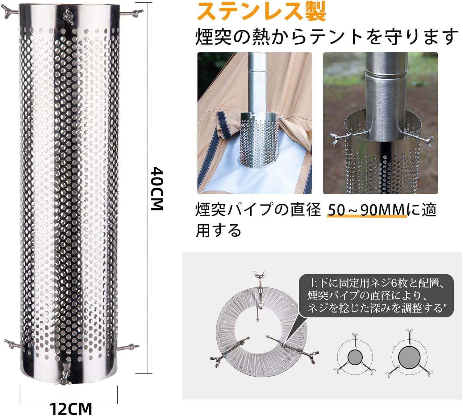 Amazon.co.jp: 【革新版】煙突ガード AVOFOREST テントプロテクター 薪