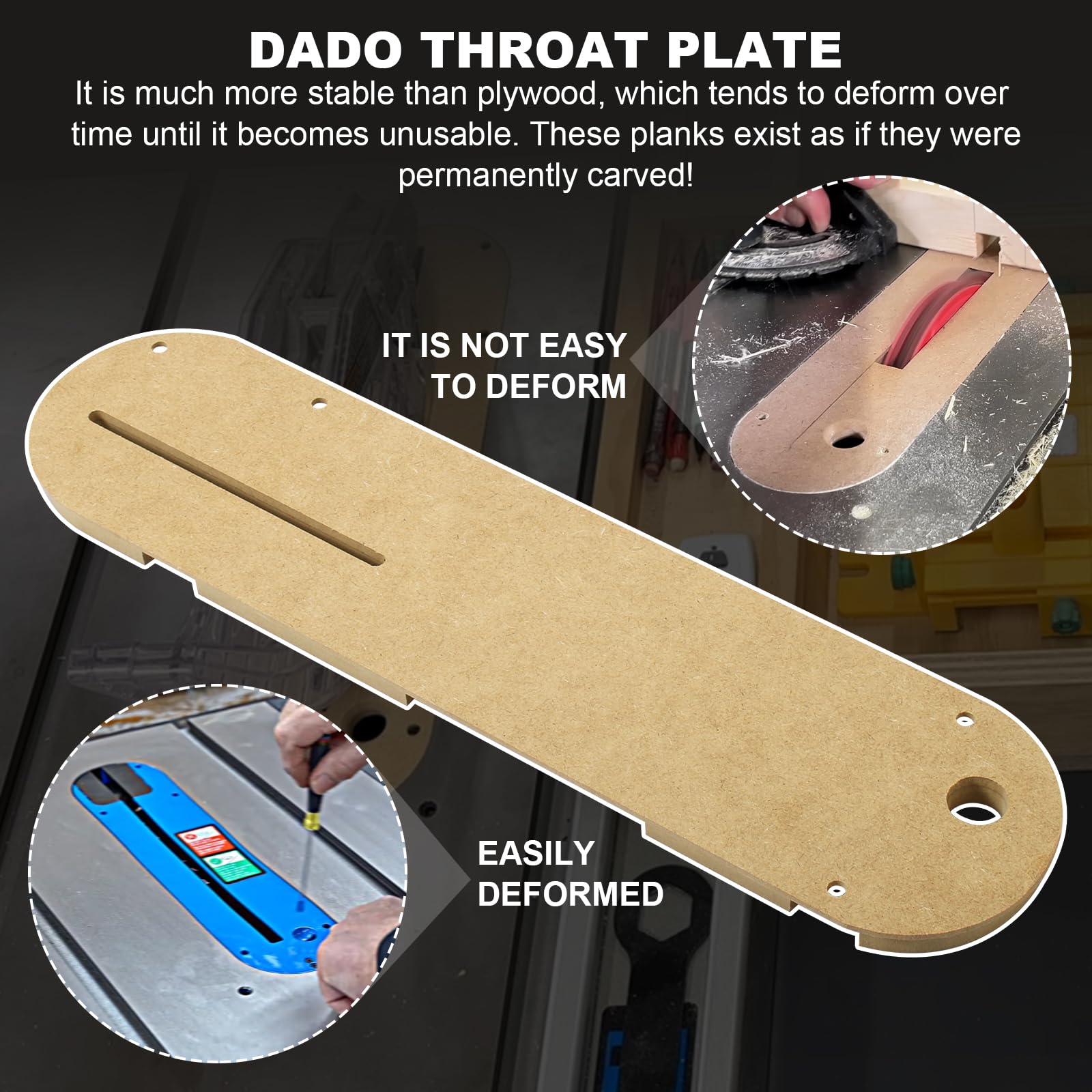 Zero Clearance insert Dado Throat plate Fits for Delta 36-725, 36