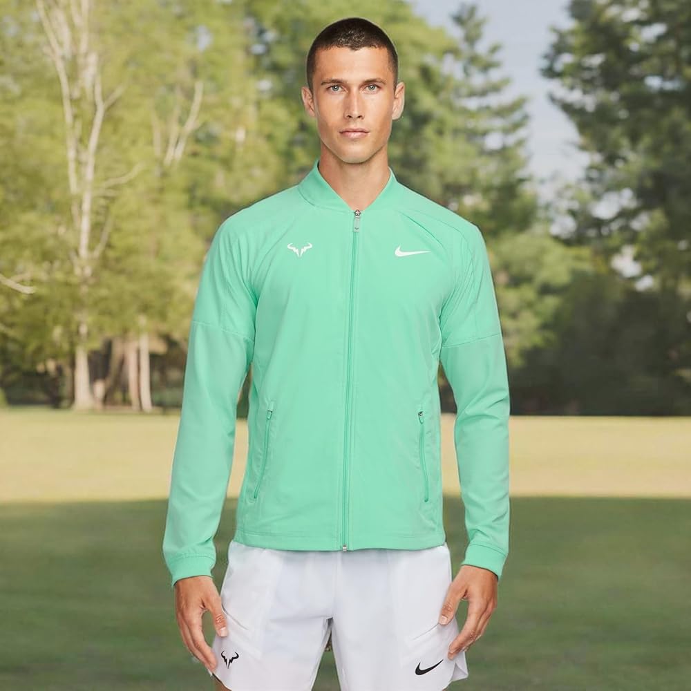 Nike DRI FIT RAFA NADAL US SERIES MEN'S TENNIS JACKET, Emerald