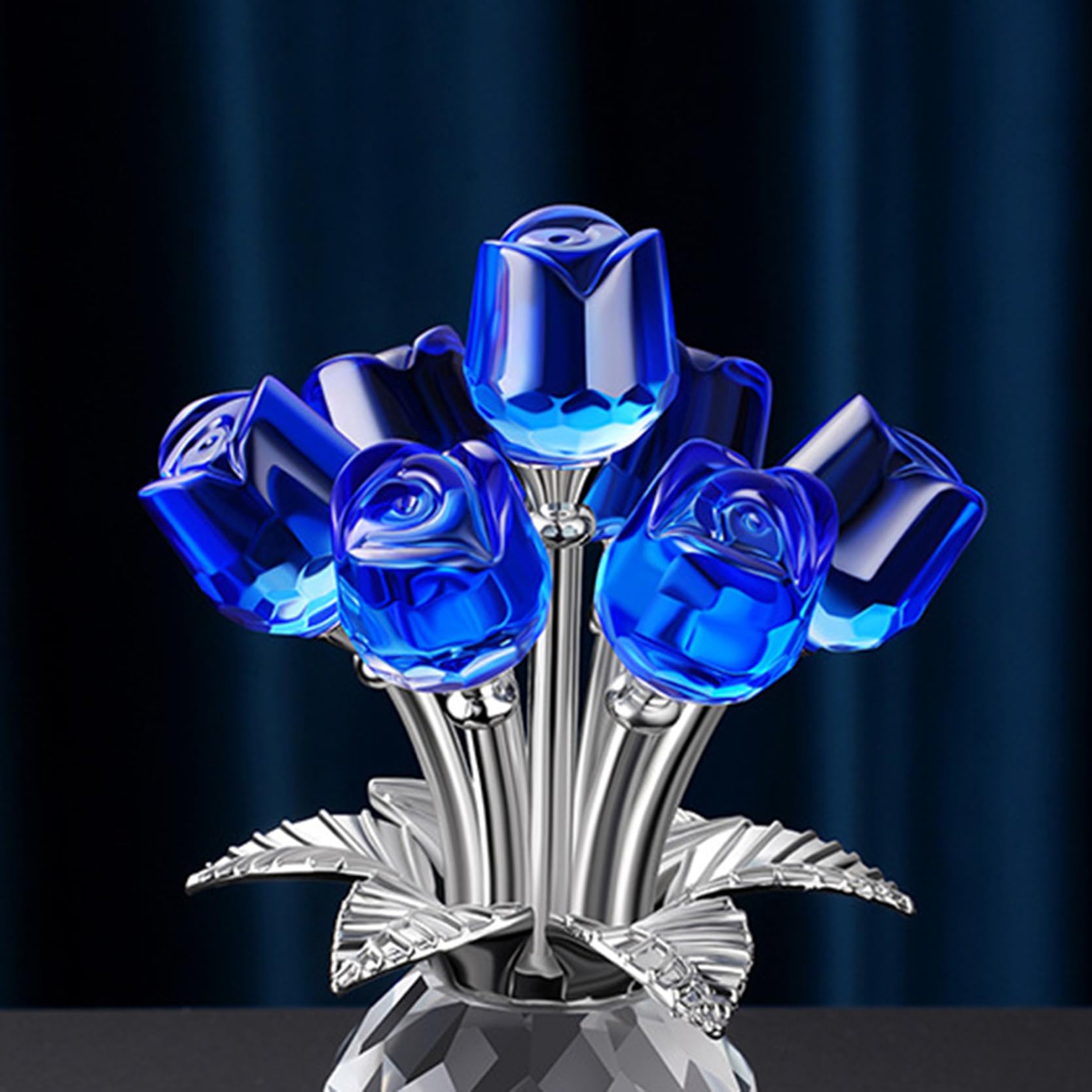 Amazon.co.jp: JAnjiaLxY ガラスの花の置物 クリスタルフラワー