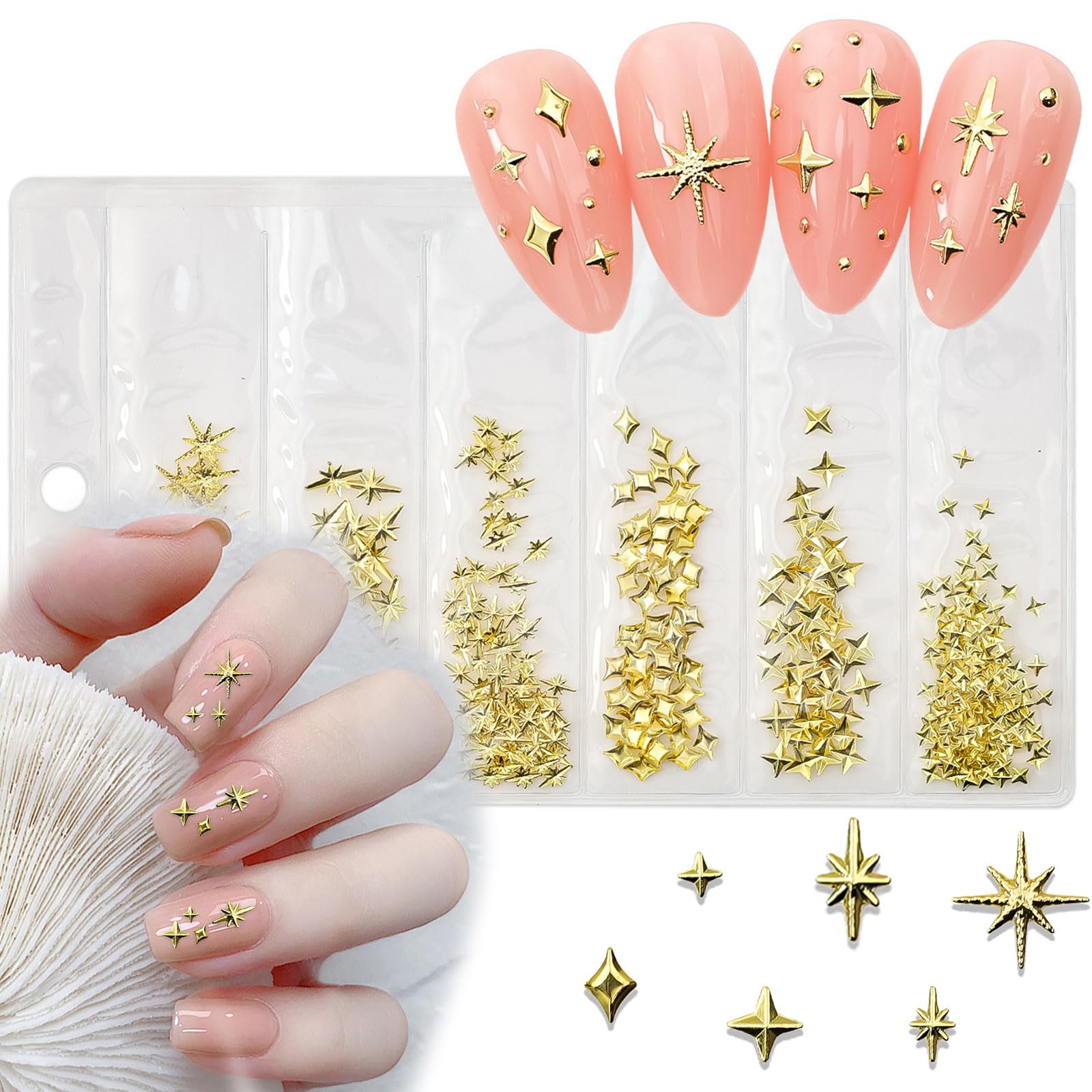 Amazon | ネイルパーツ スタッズ 星 3D 立体 Y2K スター 四芒星 十字架