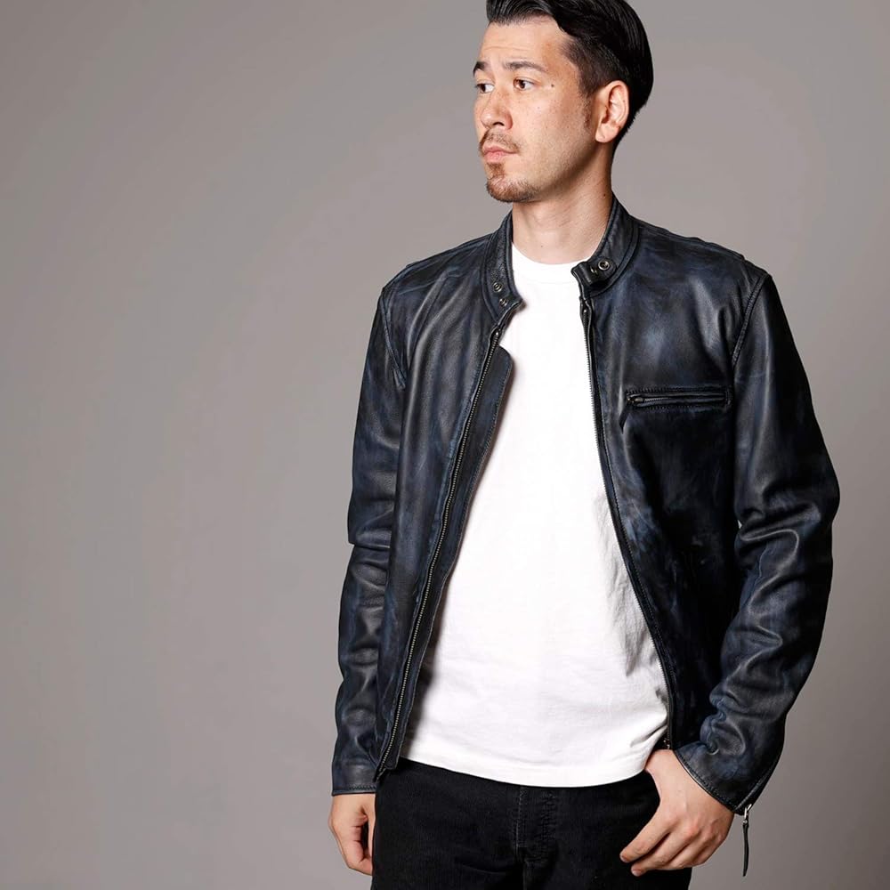 Amazon | [皮の但馬屋] Mo-LAWS シングルライダースジャケット 本革