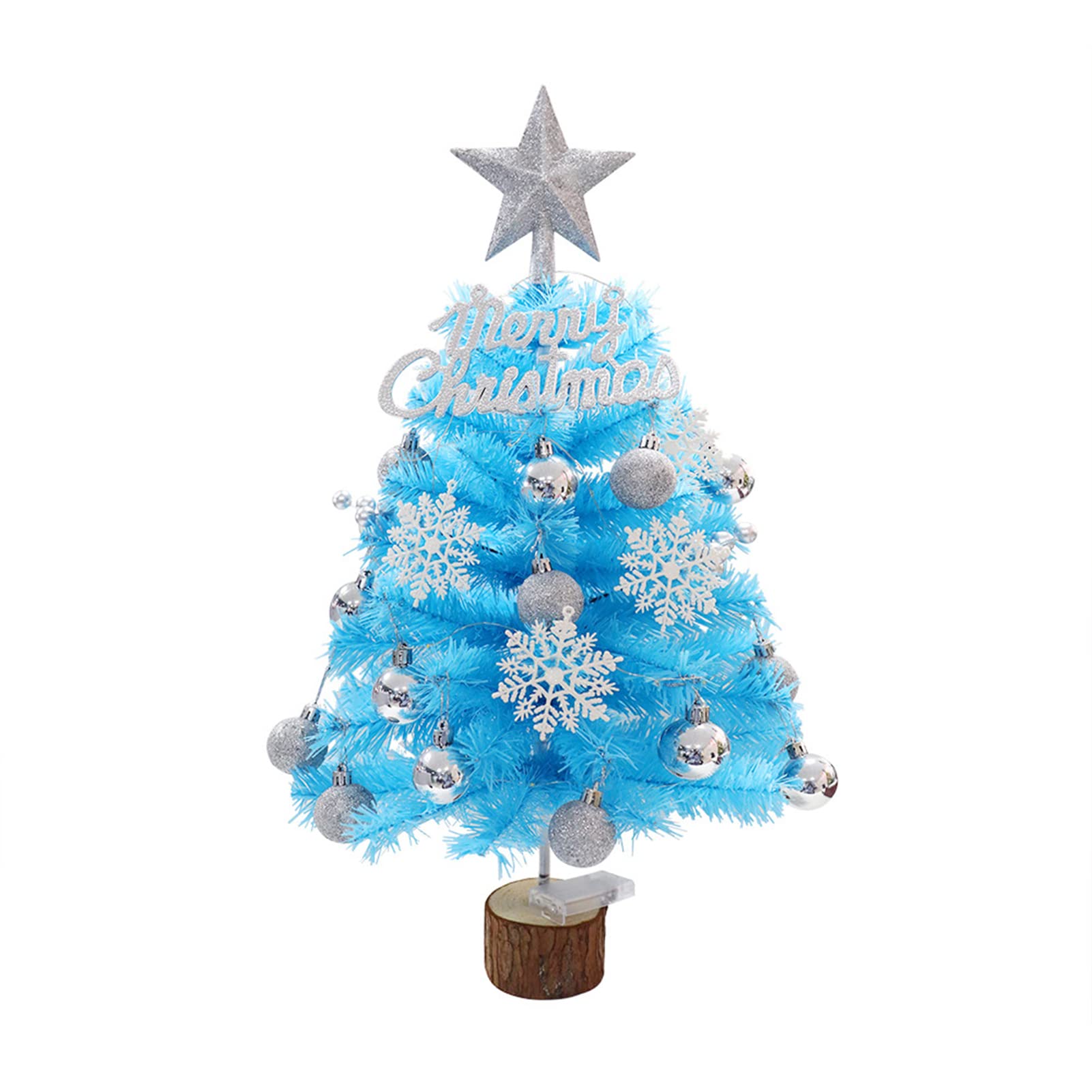 Amazon.co.jp: ミニクリスマスツリー、青い卓上装飾クリスマスツリー