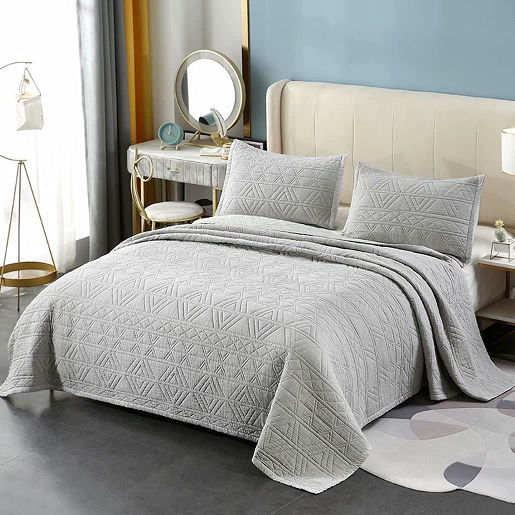 Amazon｜ベッドスプレッド ベッドカバー 3点セット キルト ダブル