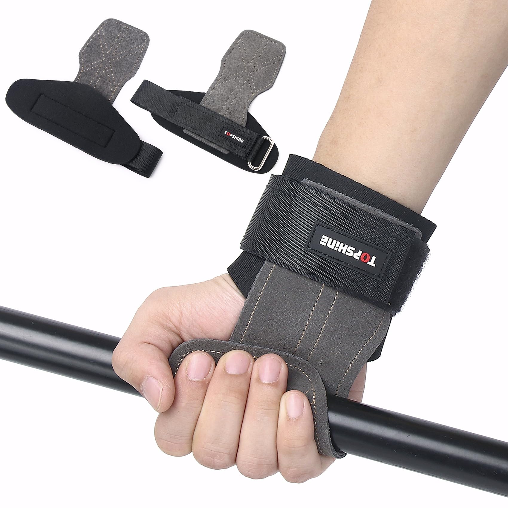 Amazon.co.jp: Top Shine パワーグリップ 本革製 滑り止め 握力補助 筋