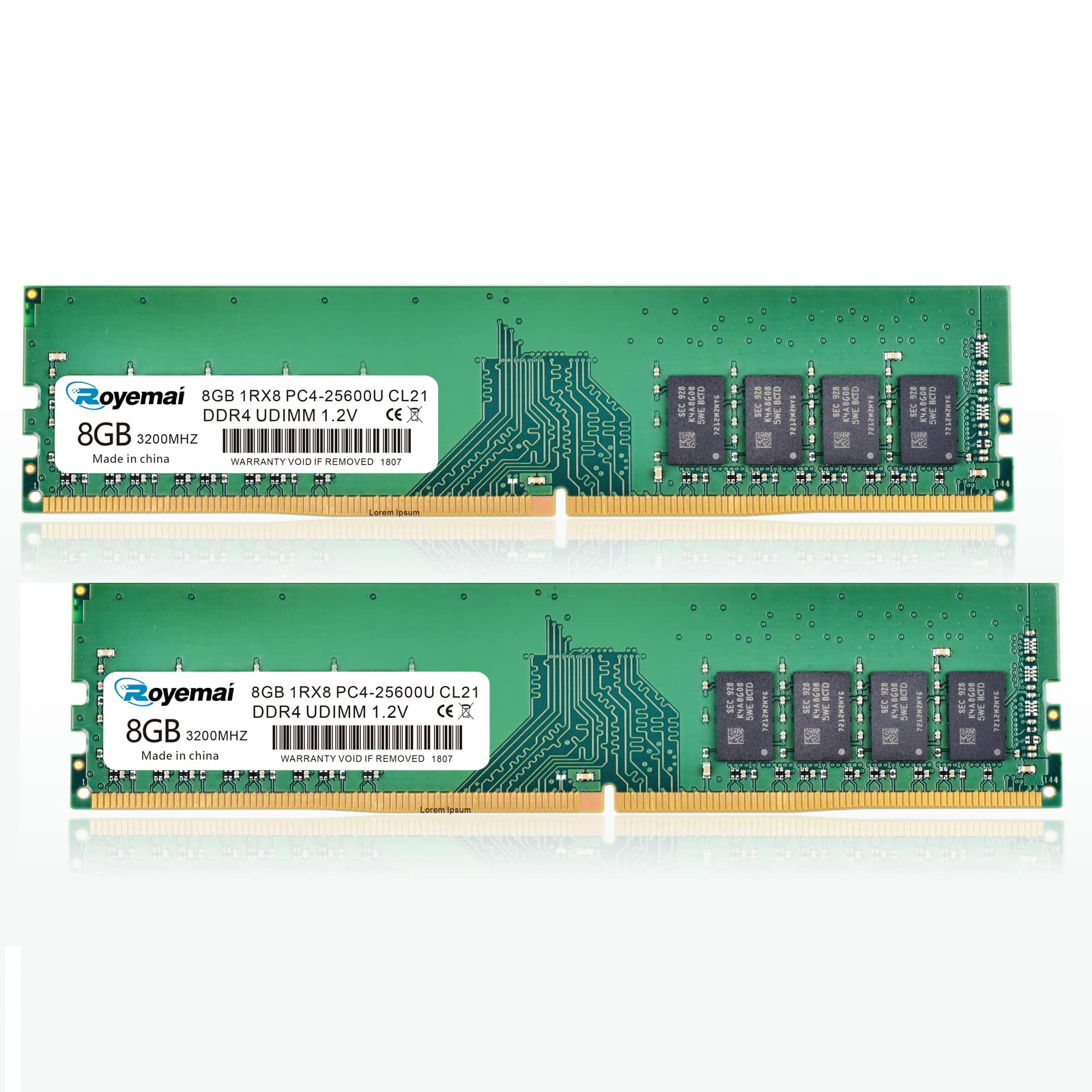 16GB PC4-25600 DDR4 3200 16GB (2x8GB) RAM PC4 25600U 3200MHZ 1Rx8