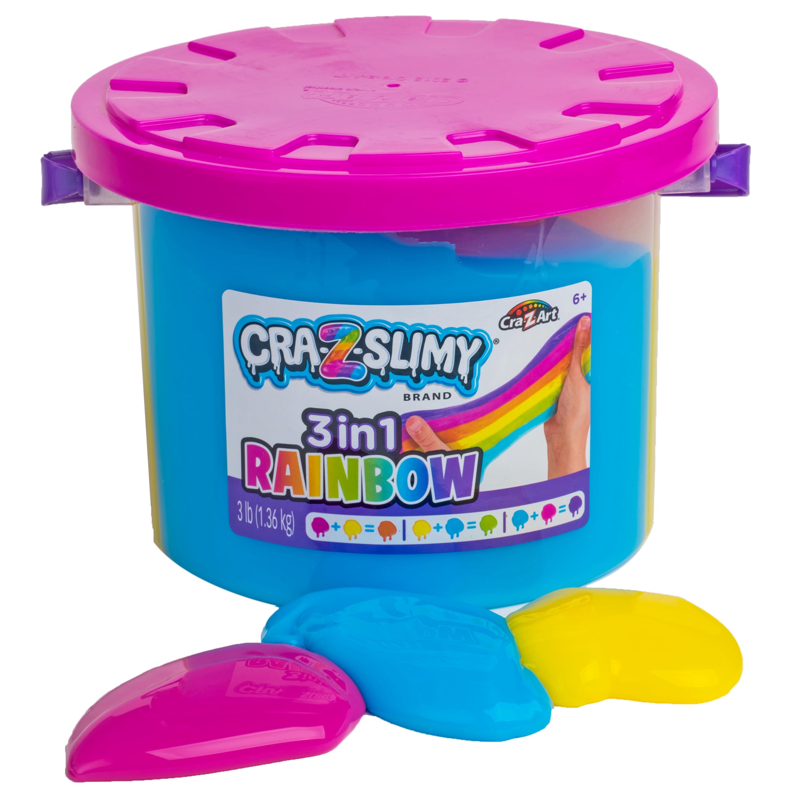 Amazon.com: CRA-Z-Slimy Bucket Tricolor Rainbow 48 OZ : Toys & Games