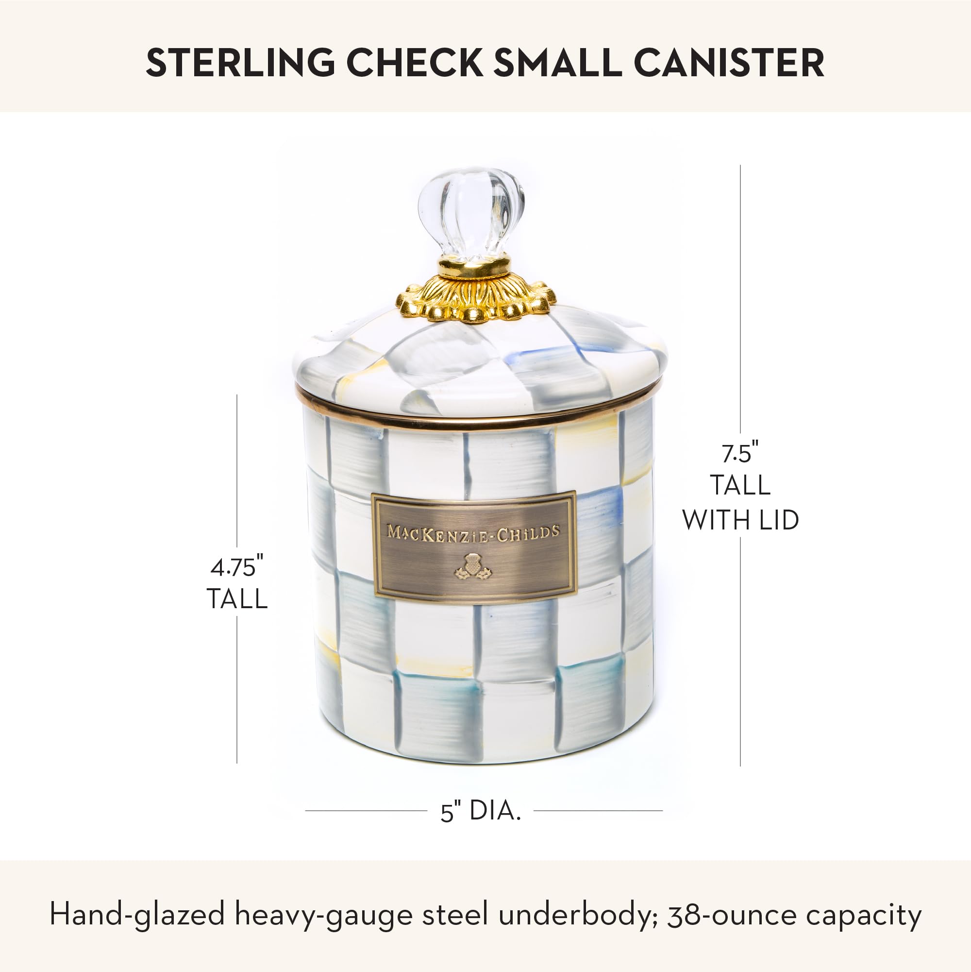 Amazon.com: MACKENZIE-CHILDS Small Enamel Canister, Kitchen