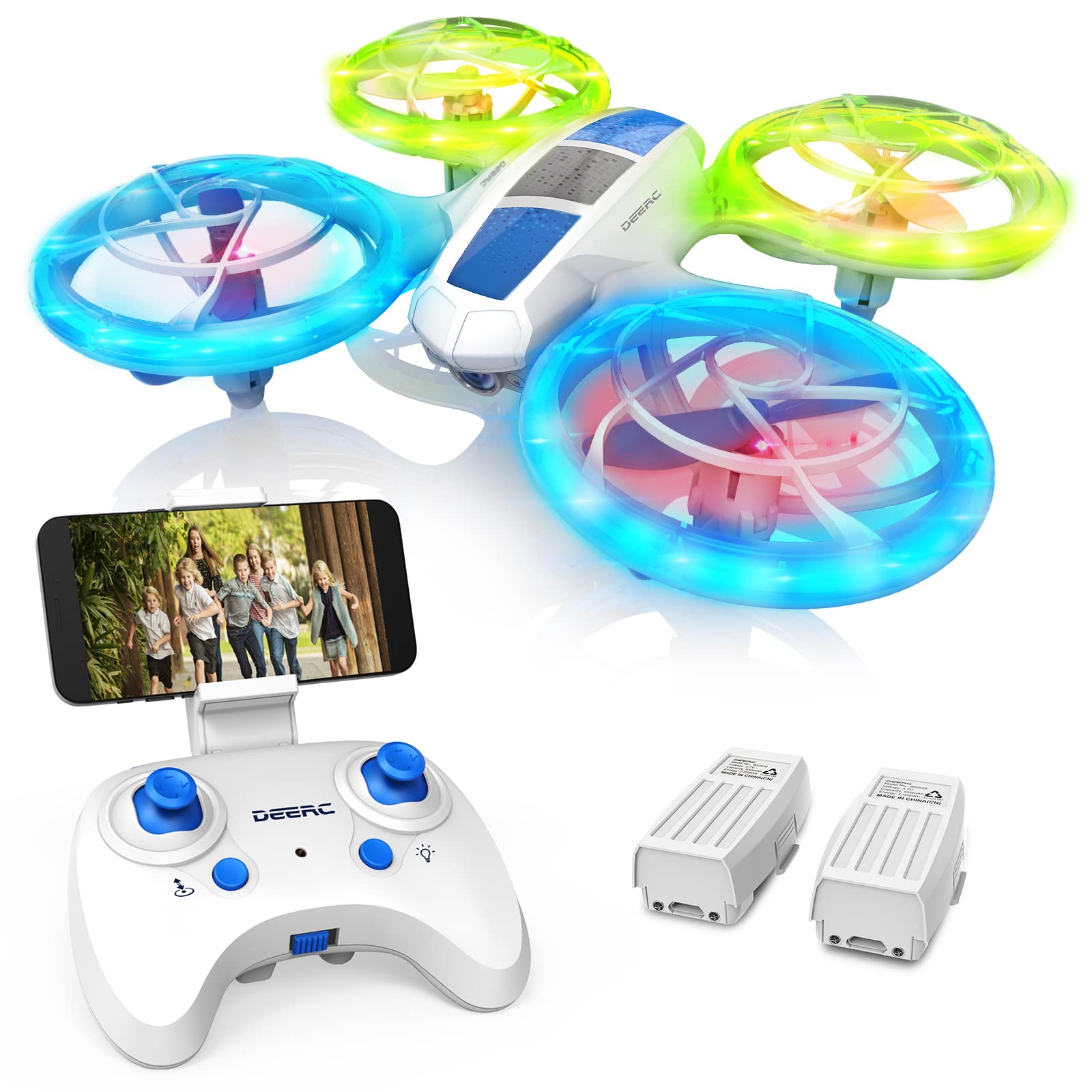Amazon | ドローン 100g未満 カメラ付き 室内 DEERC 室内向け 小型 LED
