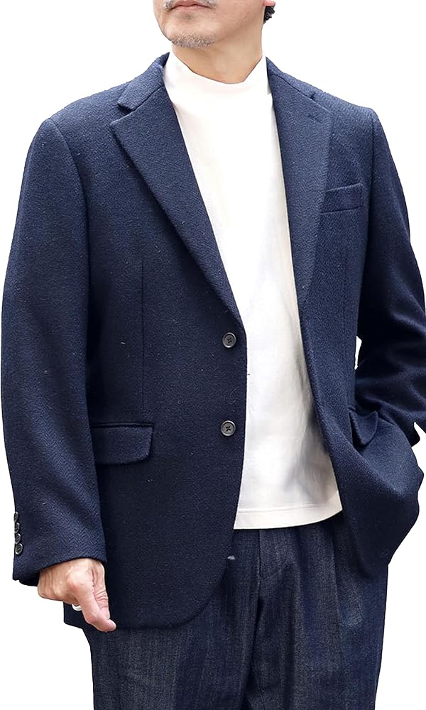 Amazon | [NEVEREND] ハリスツイード テーラードジャケット メンズ