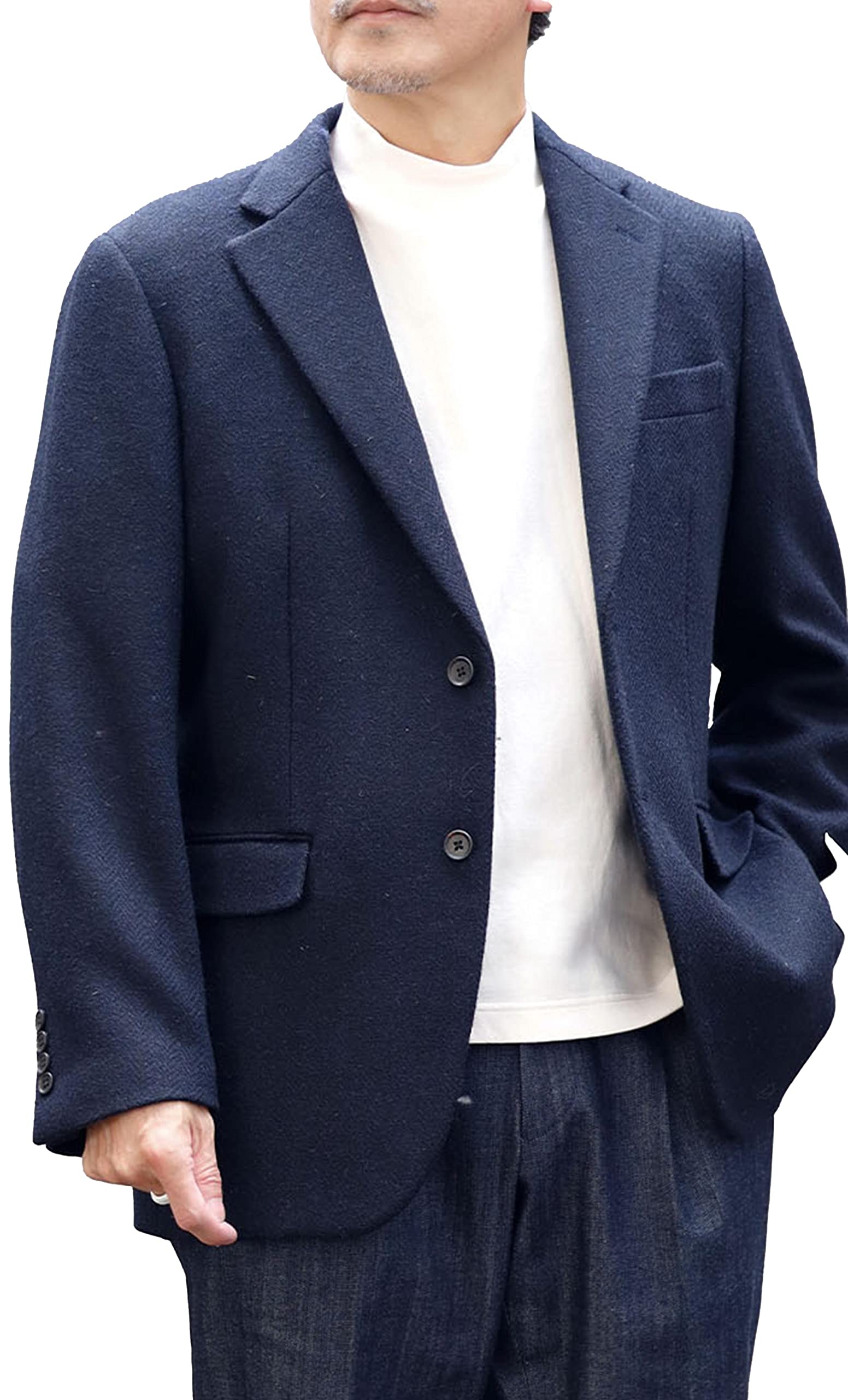 Amazon | [NEVEREND] ハリスツイード テーラードジャケット メンズ