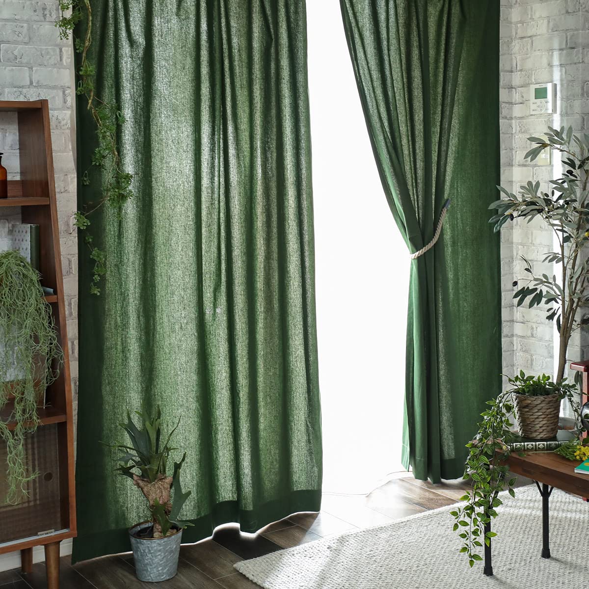 Amazon｜グラムスタイル カーテン リネン 麻混 非遮光 天然素材 【24色