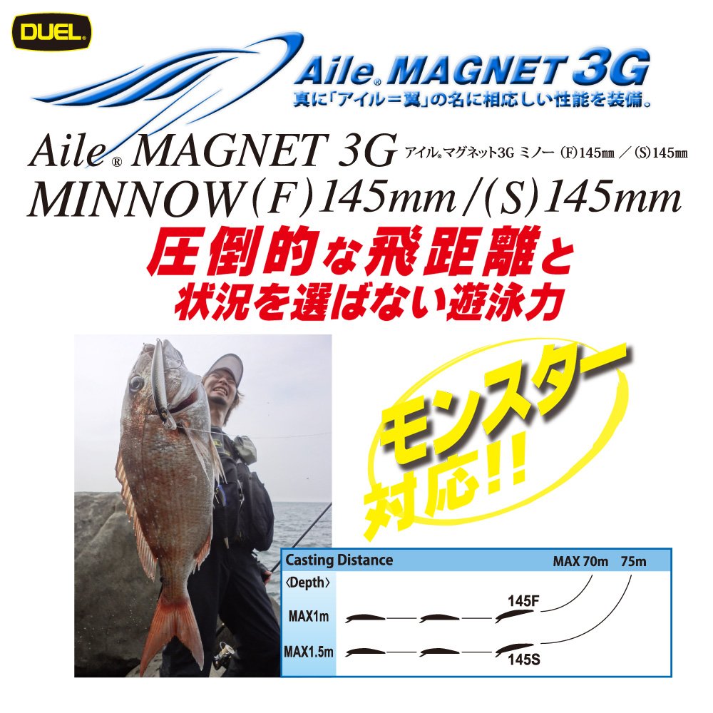 Amazon | DUEL(デュエル) アイルマグネット3G ミノー (F) 145mm HZPK
