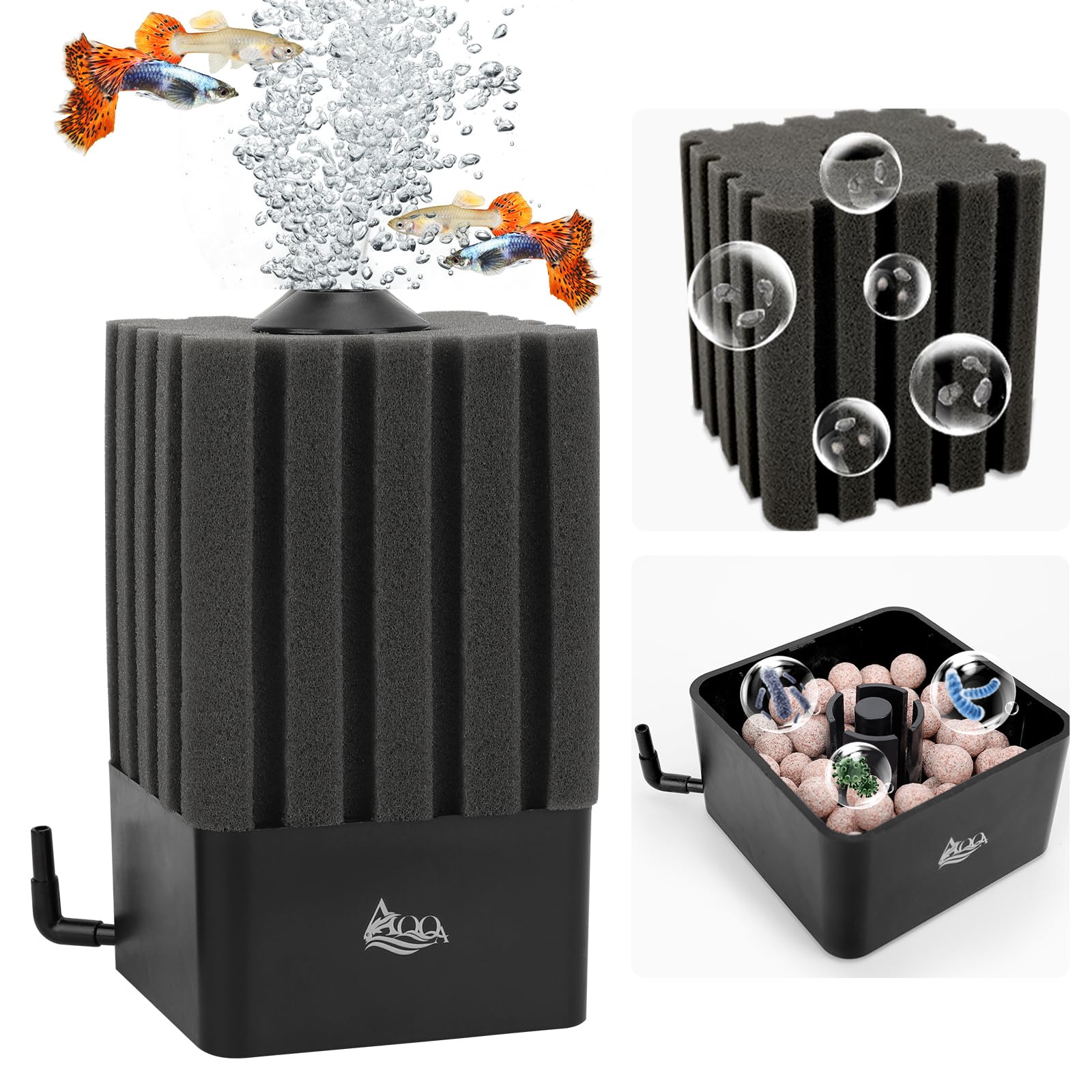 Amazon | AQQA スポンジフィルター 小型 投げ込み式フィルター ろ材