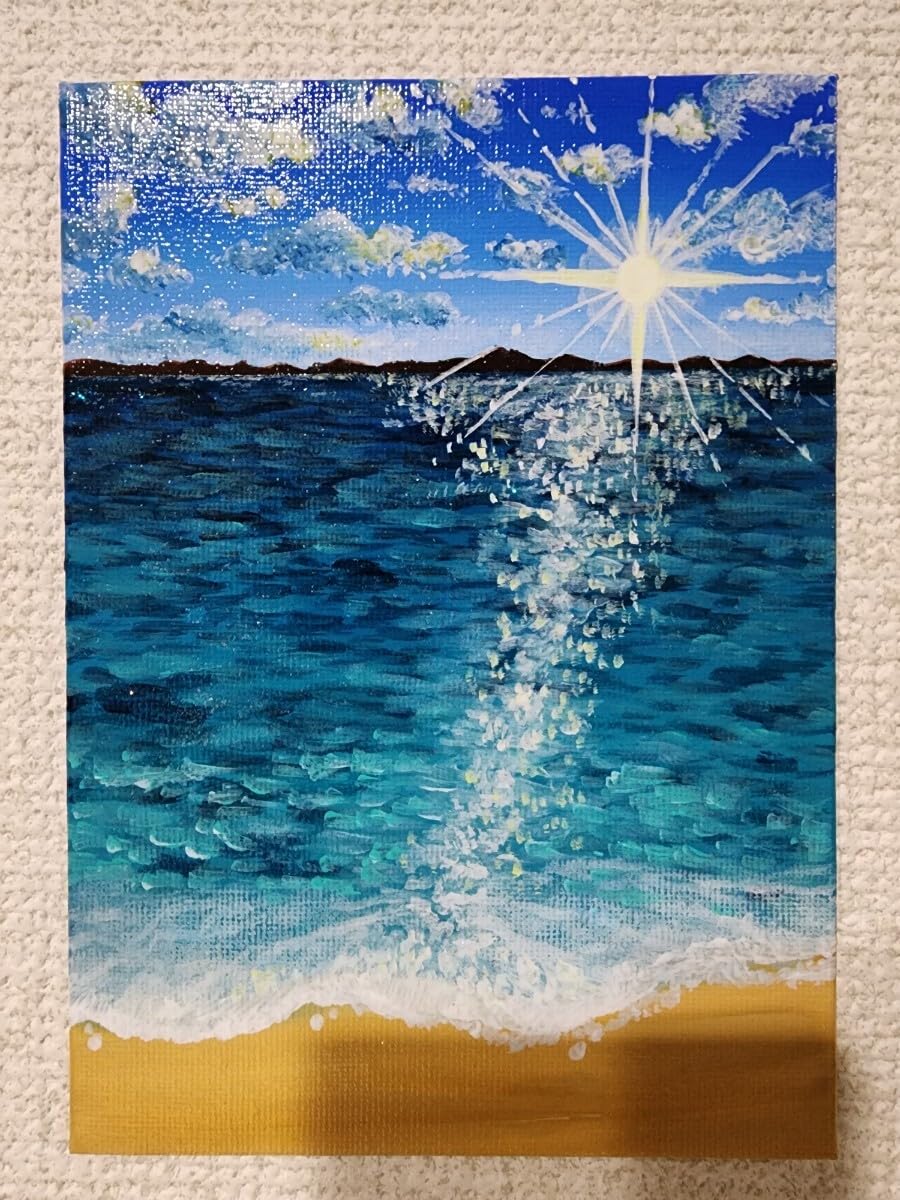 海景 海の風景画 アクリル絵具 テクスチャーアート seaart 海の絵 海景