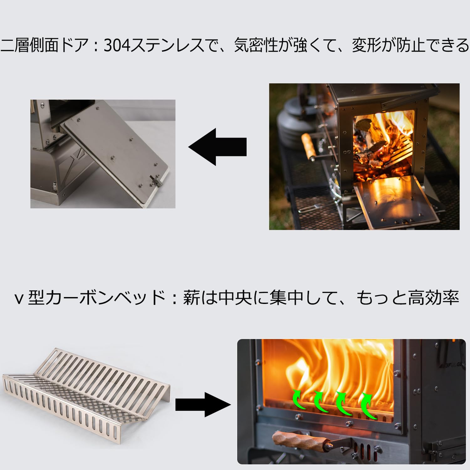 Amazon.co.jp: 3F UL GEAR ストーブ キャンプ 折り畳め 収納袋付き