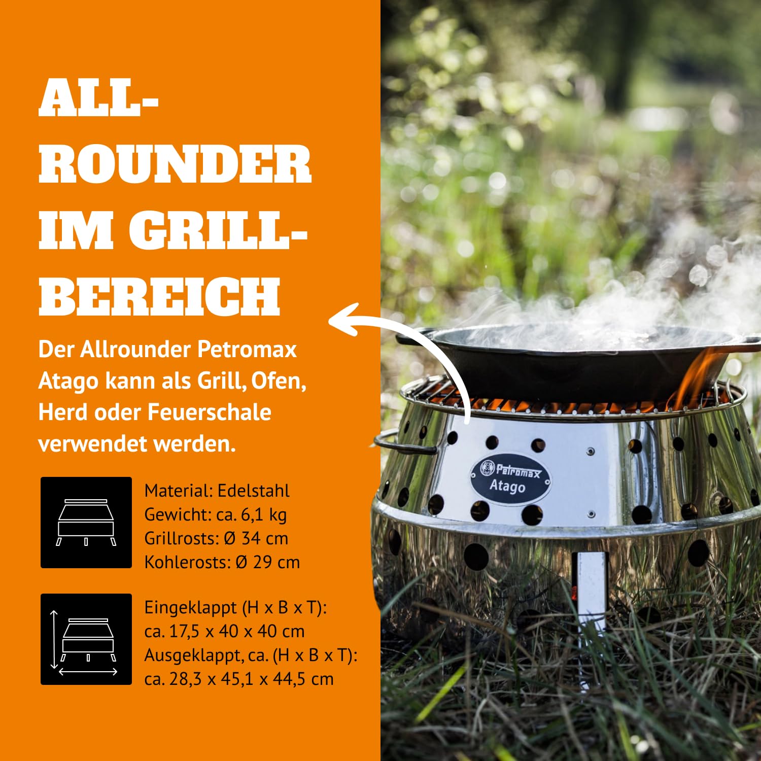 Amazon | PETROMAX ATAGO (FIRE PIT/STOVE/BBQ/BARBEQUE) | ペトロ