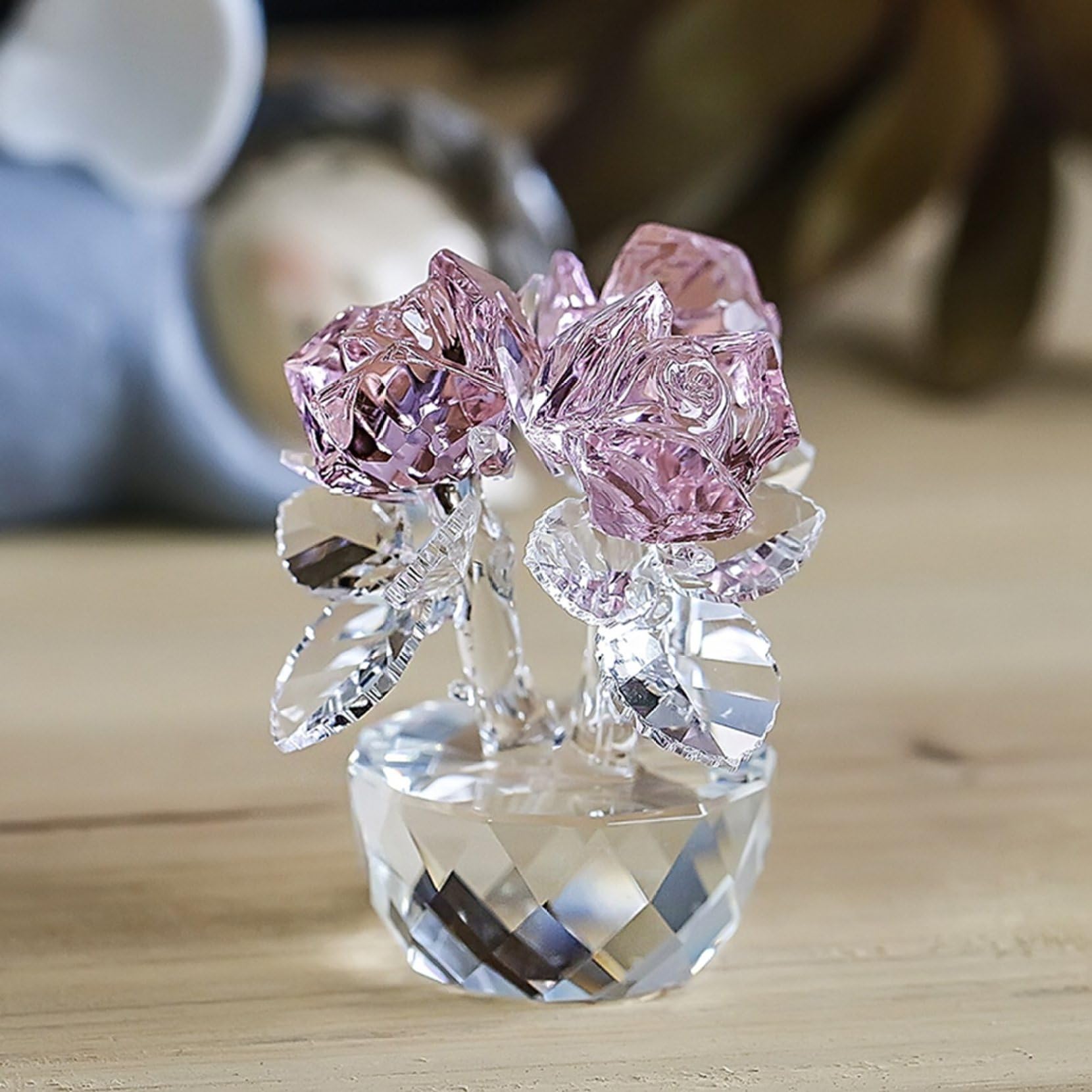 Amazon.co.jp: 薔薇の花 クリスタル ガラス 置物 ヒーリング