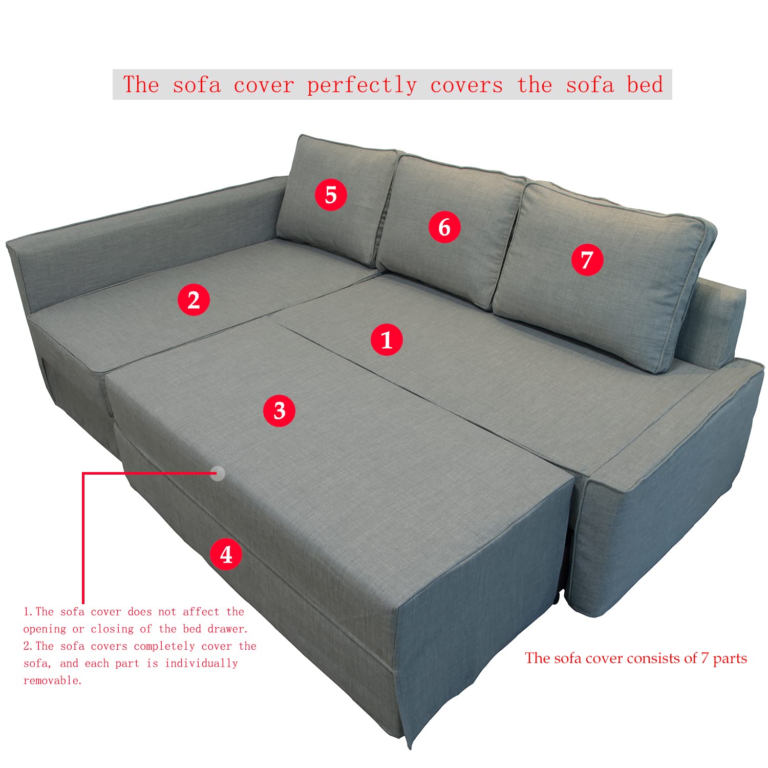 Amazon｜BACoverZone ソファカバーだけ！ フリーヘーテン 3人掛け