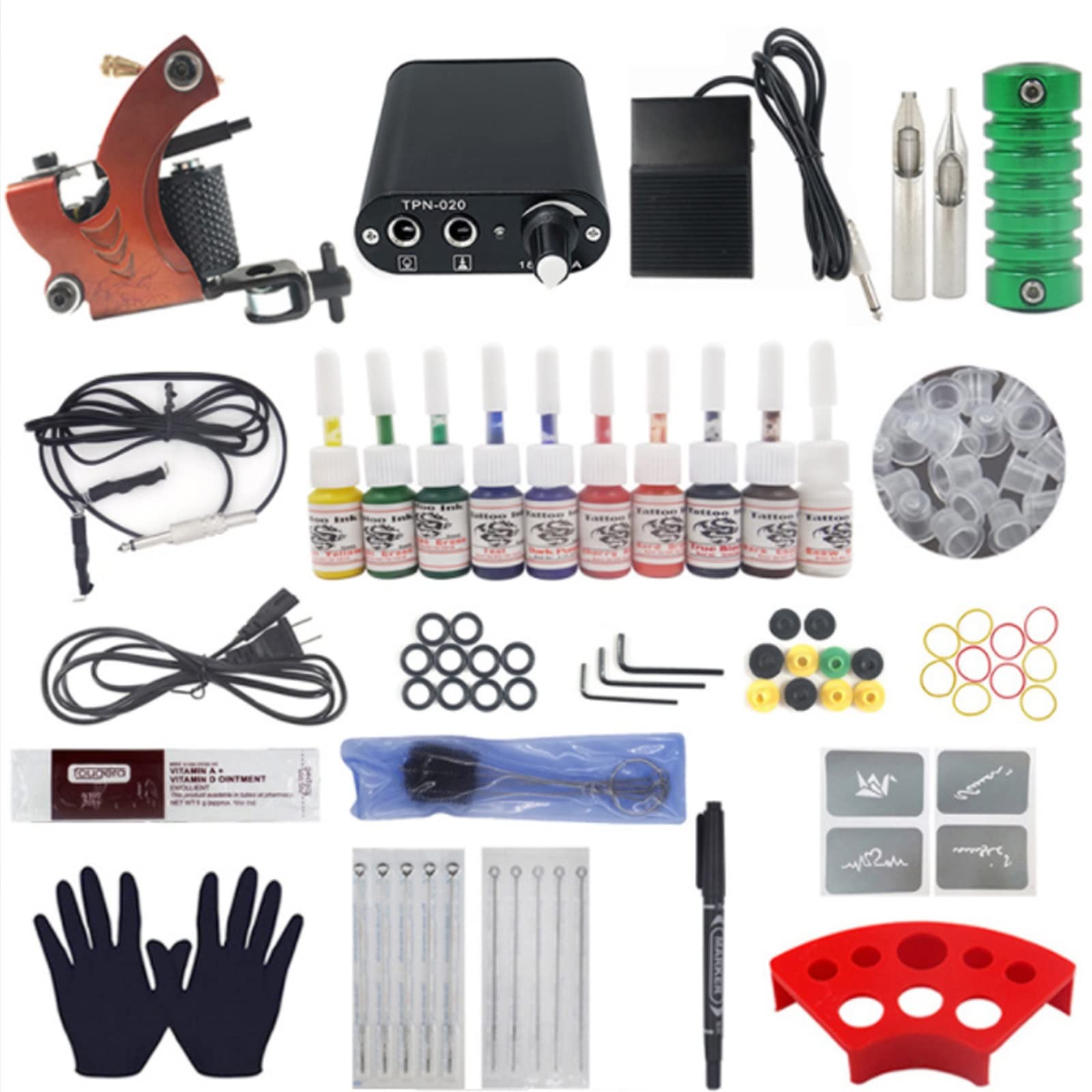 Amazon.co.jp: 10色のタトゥーマシンセット、初心者向けのタトゥー