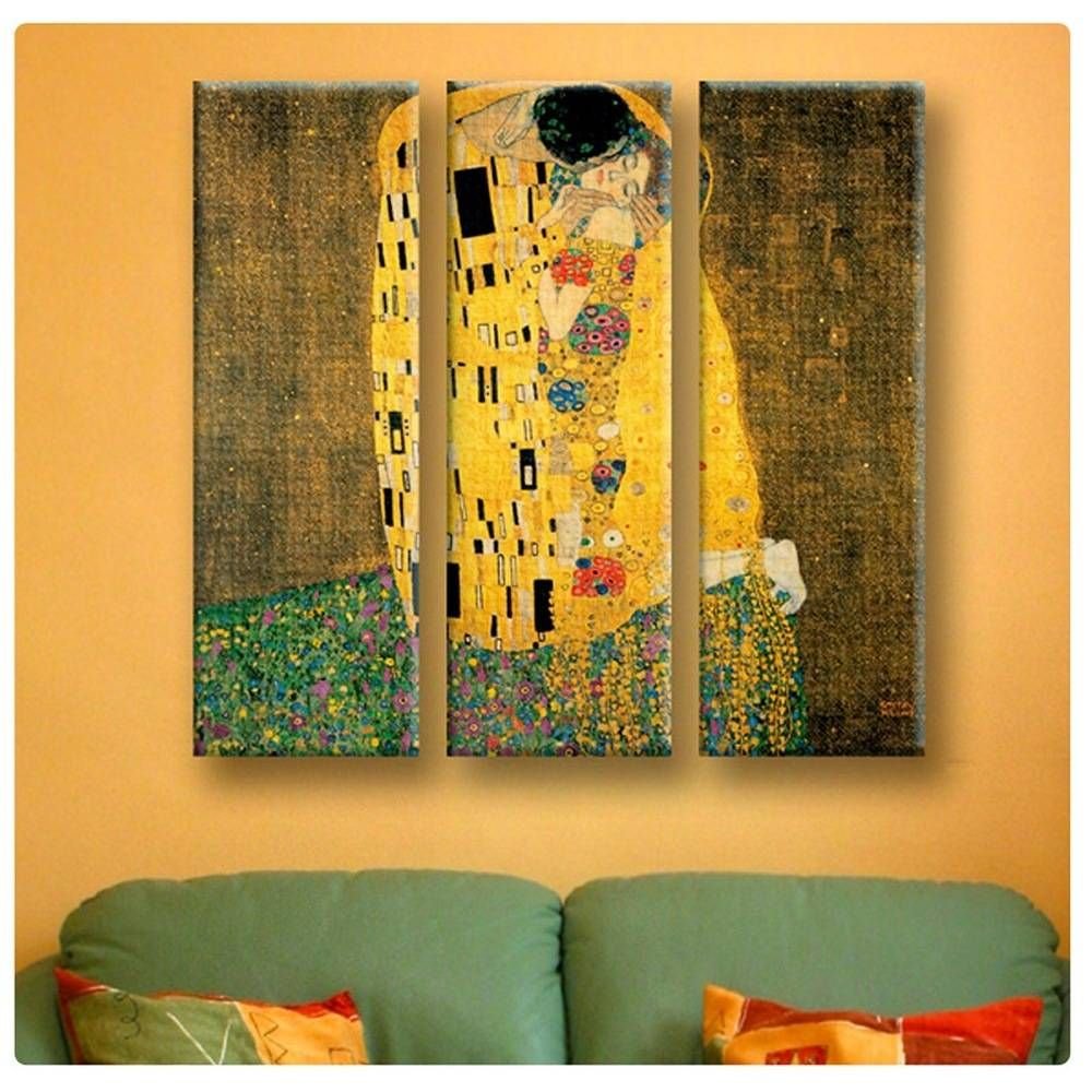 Amazon.co.jp: Alonline Art - The Kiss Gustav Klimt 額入りコットン