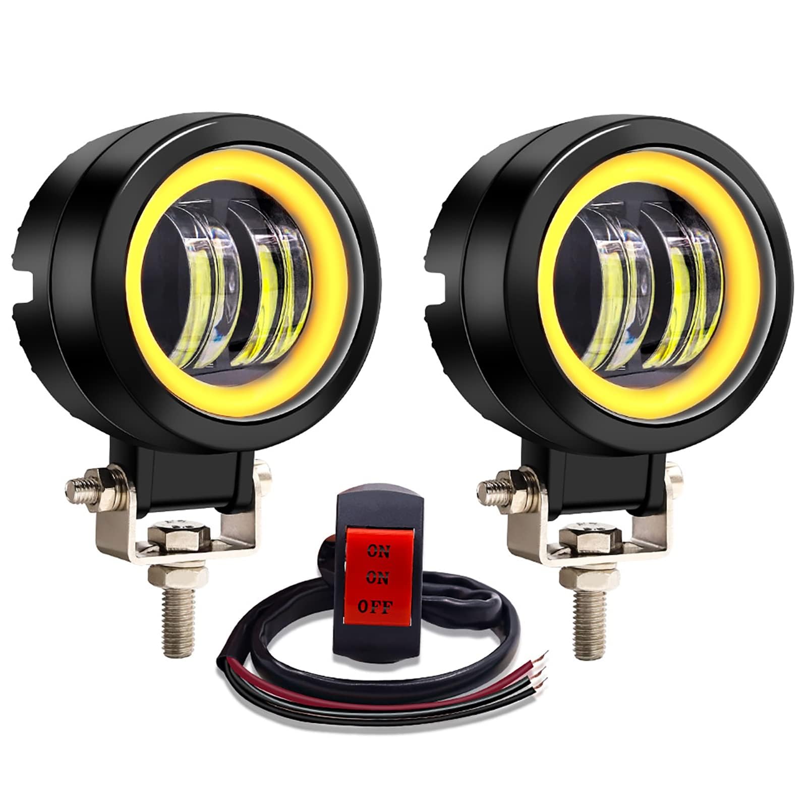 Amazon | Aoling バイク フォグランプ LED カットライン イカリング