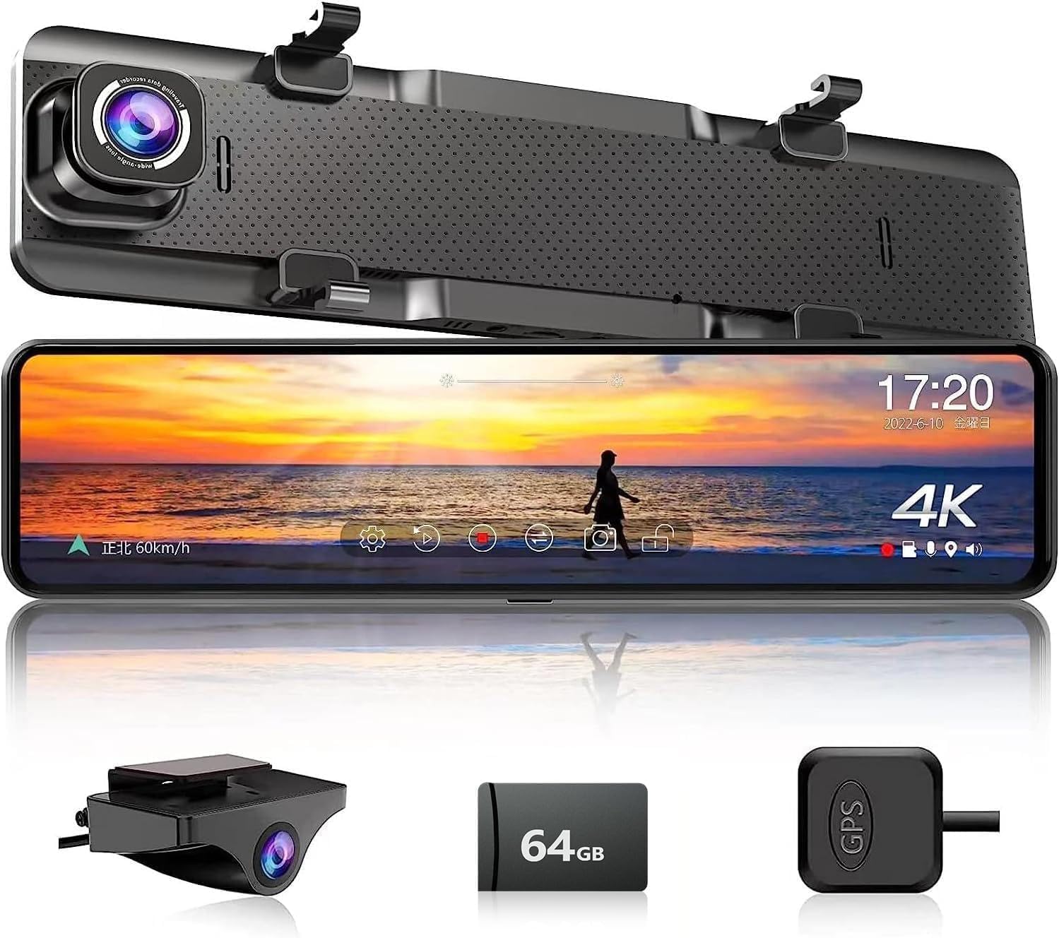 Amazon | JADOドライブレコーダー ミラー型 4K録画 ドラレコ 後カメラ