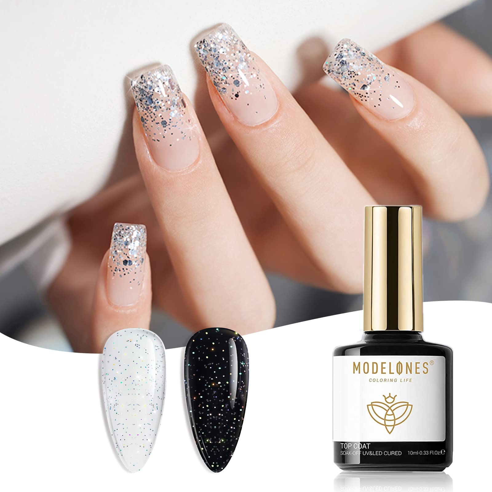 Amazon | modelones ジェルネイルカラー トップコートフラッシュネイル