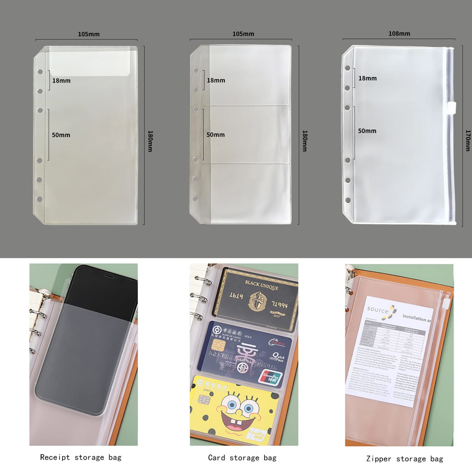 Amazon.co.jp: DY.2ten システム手帳 A6 手帳リフィル 80枚 6穴リング