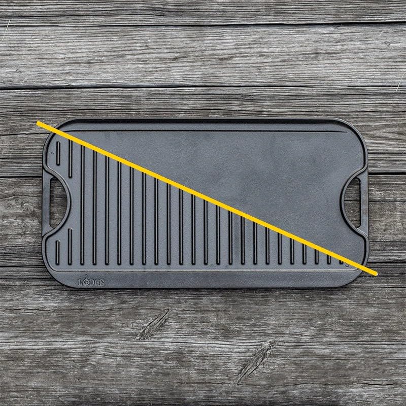 Amazon.com: Lodge 20 x 10.44 Inch Pro-Grid Reversible Cast Iron