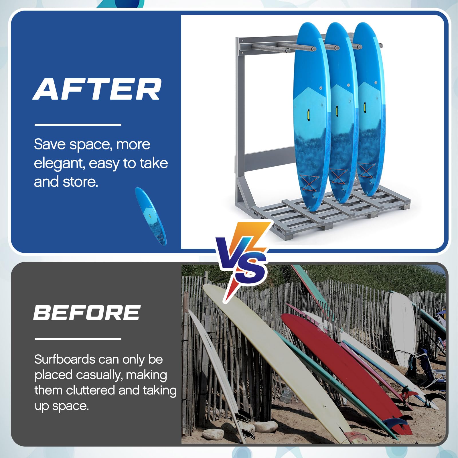 Amazon | Menkxi 45インチ ヴィンテージ 自立型縦型サーフボードラック